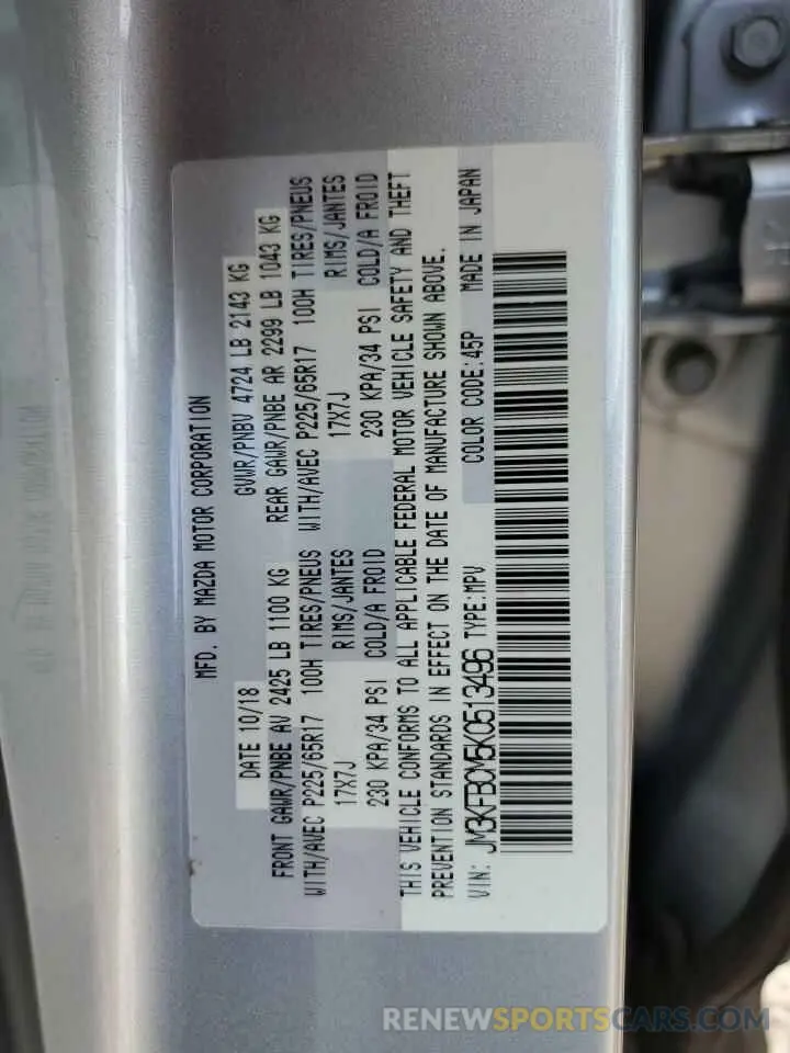 13 Фотография поврежденного автомобиля JM3KFBCM5K0513496 MAZDA CX-5 2019