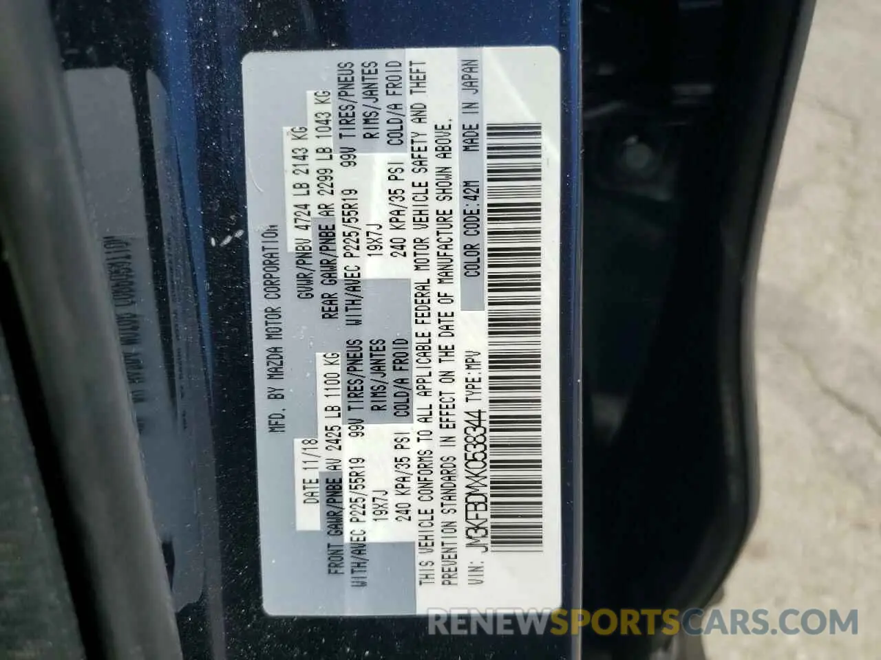 13 Фотография поврежденного автомобиля JM3KFBDMXK0538344 MAZDA CX-5 2019