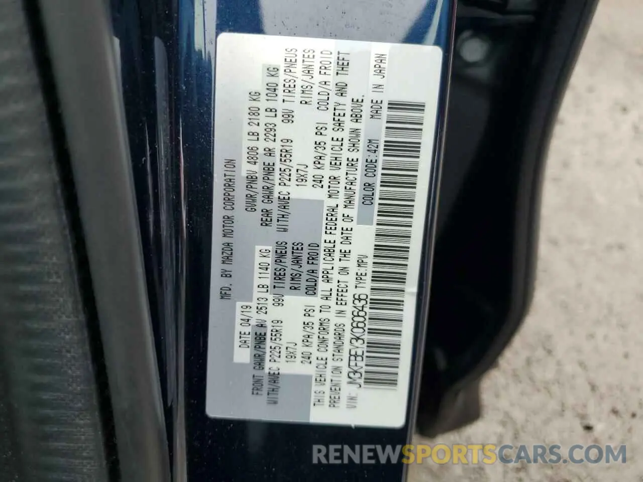 13 Фотография поврежденного автомобиля JM3KFBEY3K0606436 MAZDA CX-5 2019