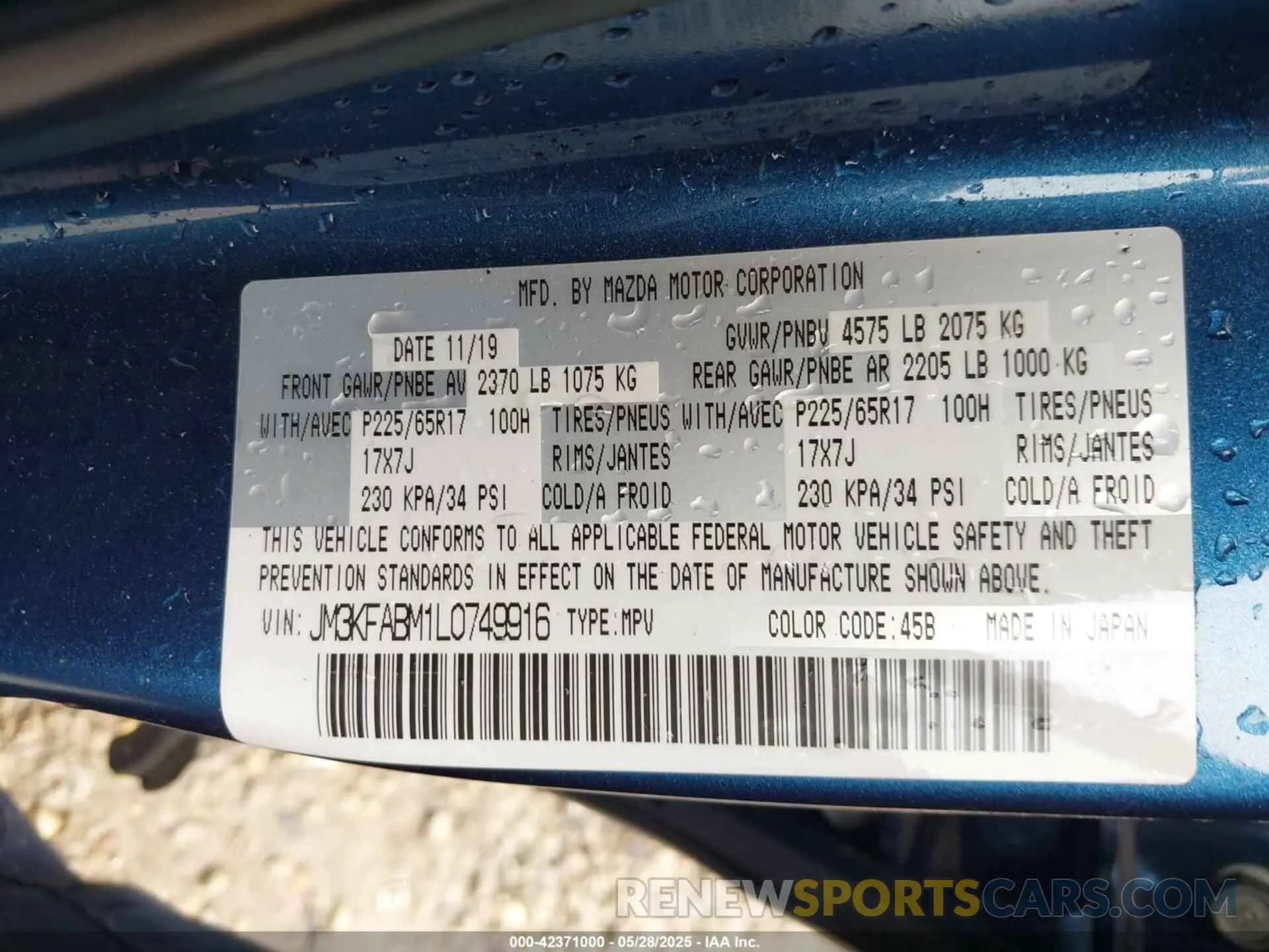 9 Фотография поврежденного автомобиля JM3KFABM1L0749916 MAZDA CX-5 2020