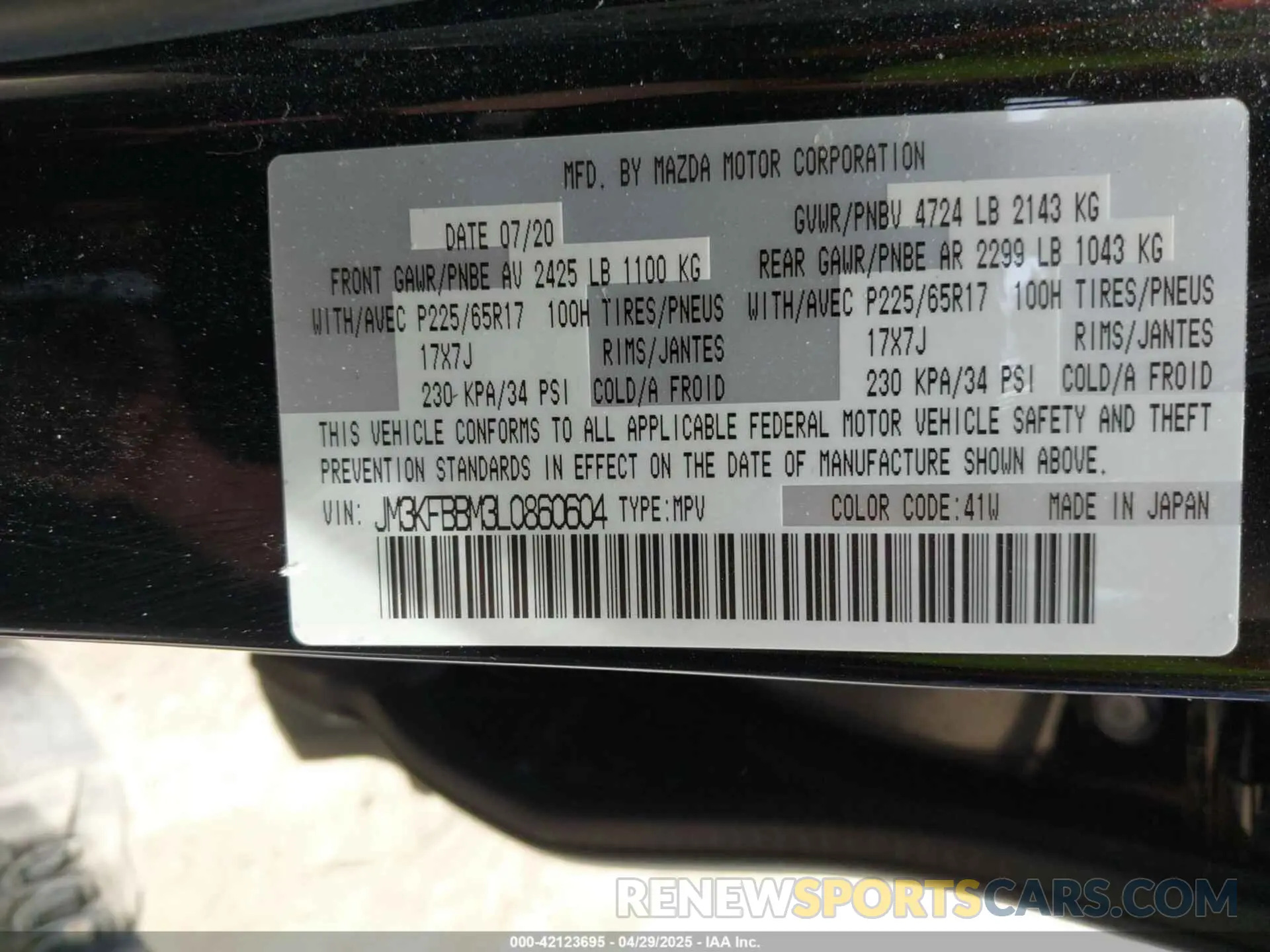 9 Фотография поврежденного автомобиля JM3KFBBM3L0860604 MAZDA CX-5 2020