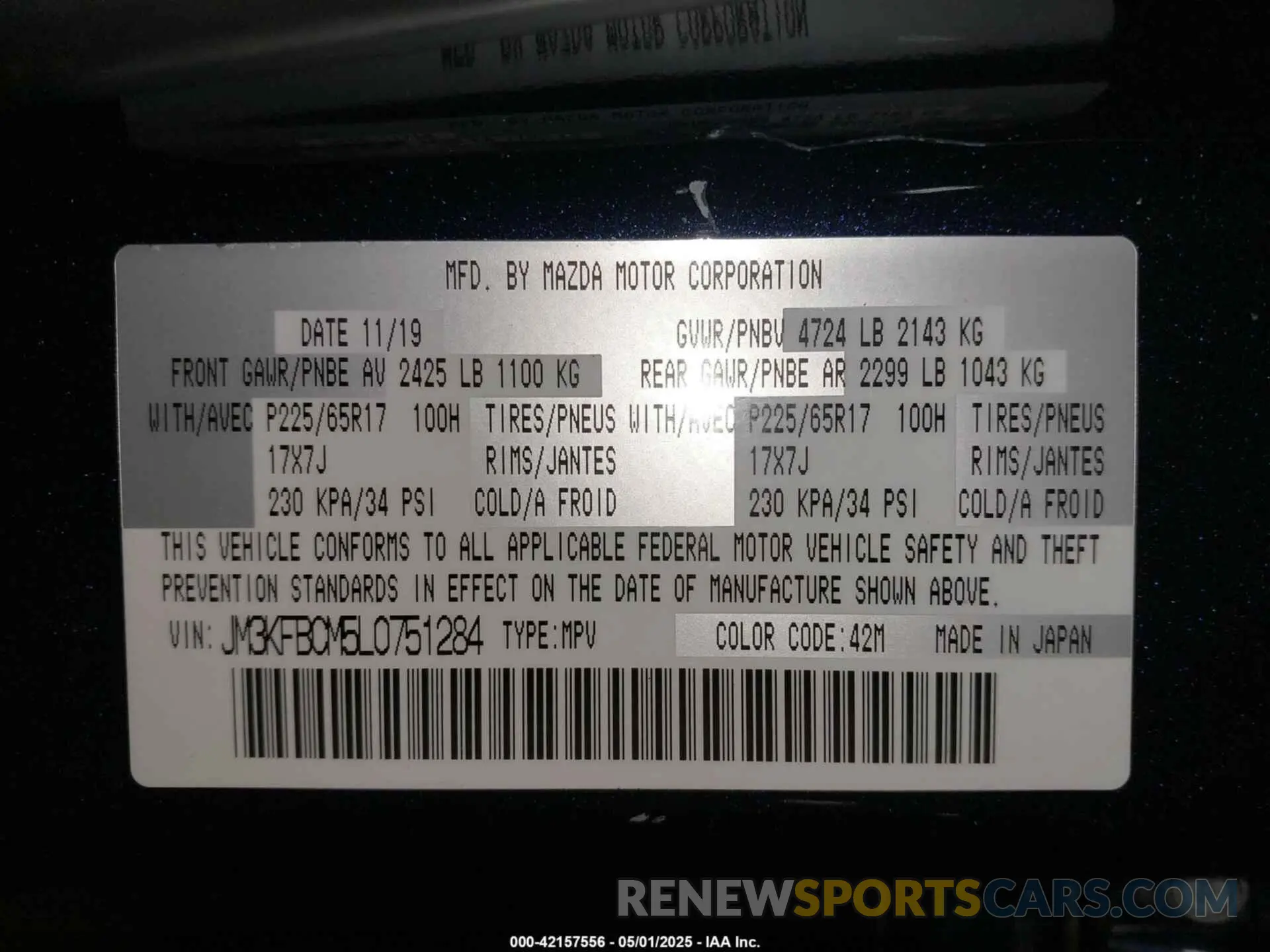 9 Фотография поврежденного автомобиля JM3KFBCM5L0751284 MAZDA CX-5 2020