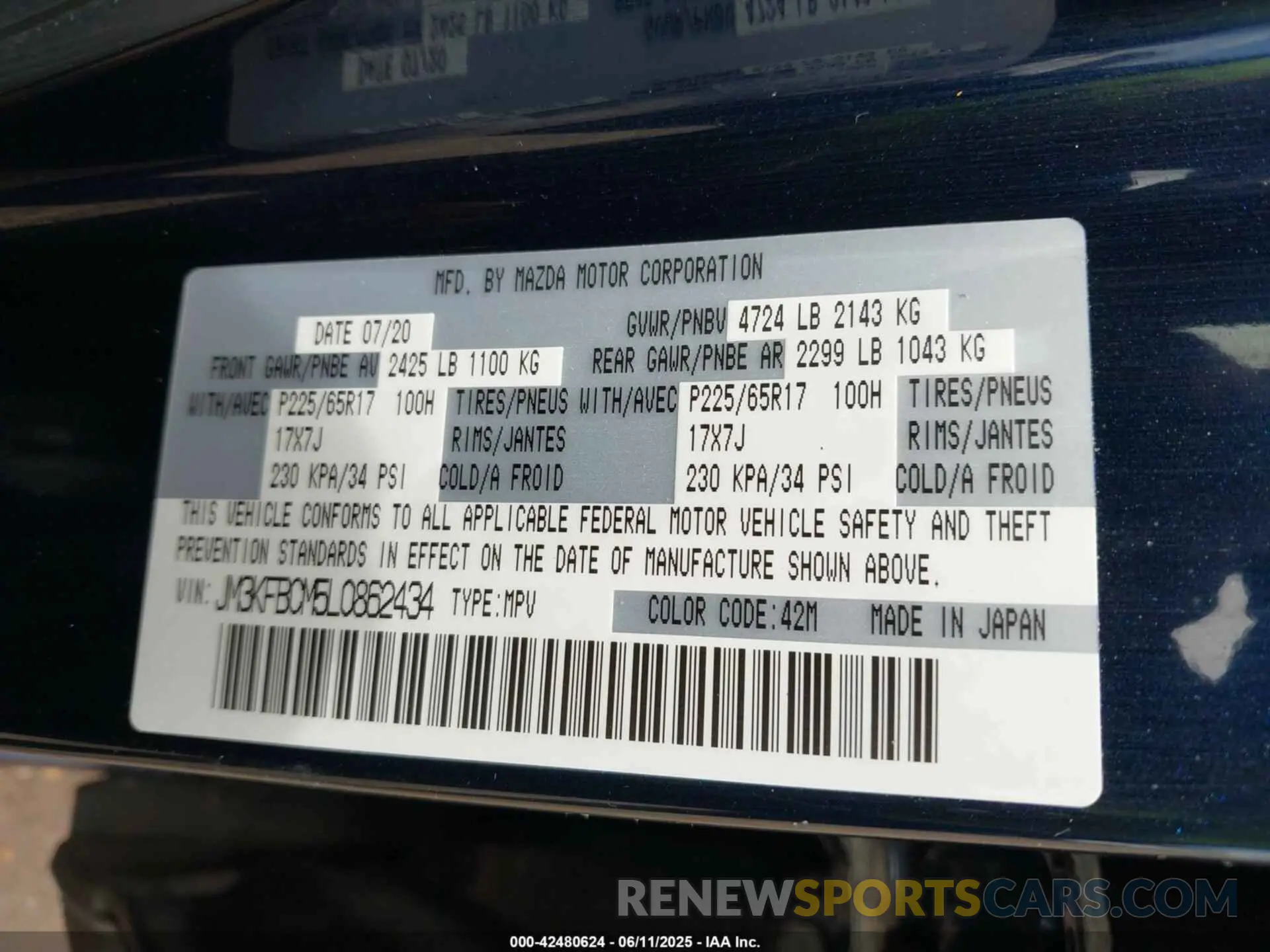 9 Фотография поврежденного автомобиля JM3KFBCM5L0862434 MAZDA CX-5 2020