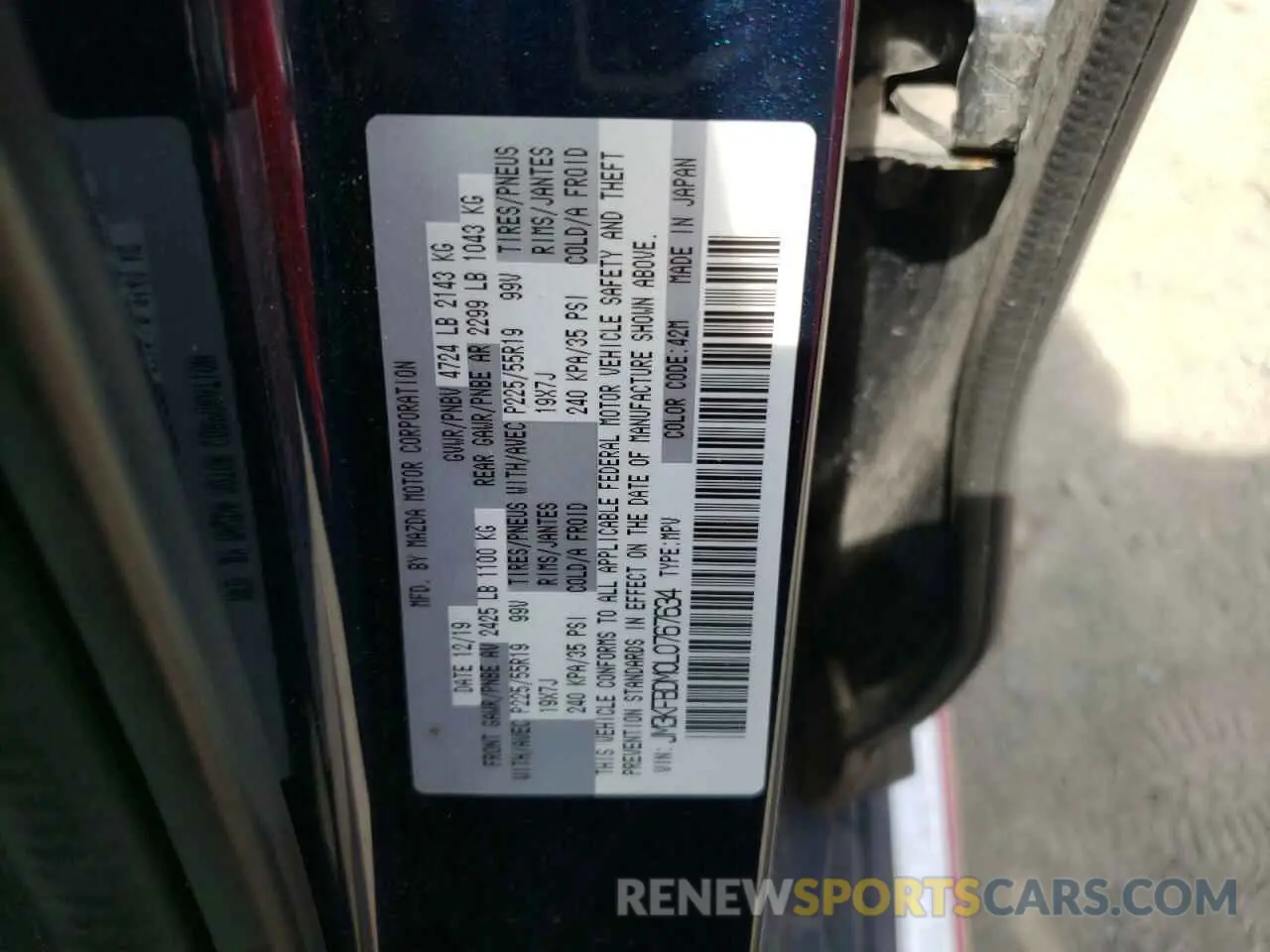 13 Фотография поврежденного автомобиля JM3KFBDM0L0767634 MAZDA CX-5 2020
