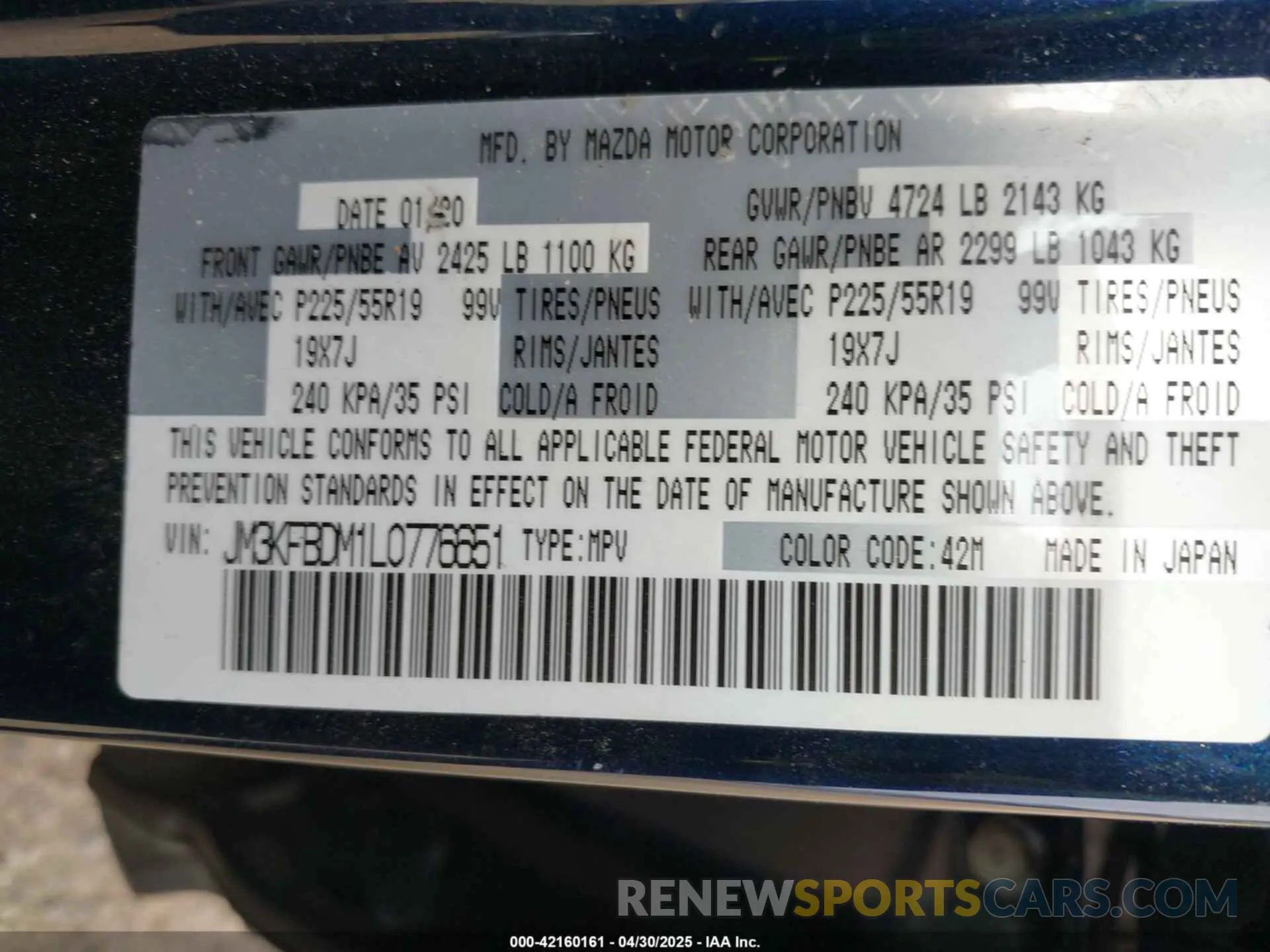 9 Фотография поврежденного автомобиля JM3KFBDM1L0776651 MAZDA CX-5 2020