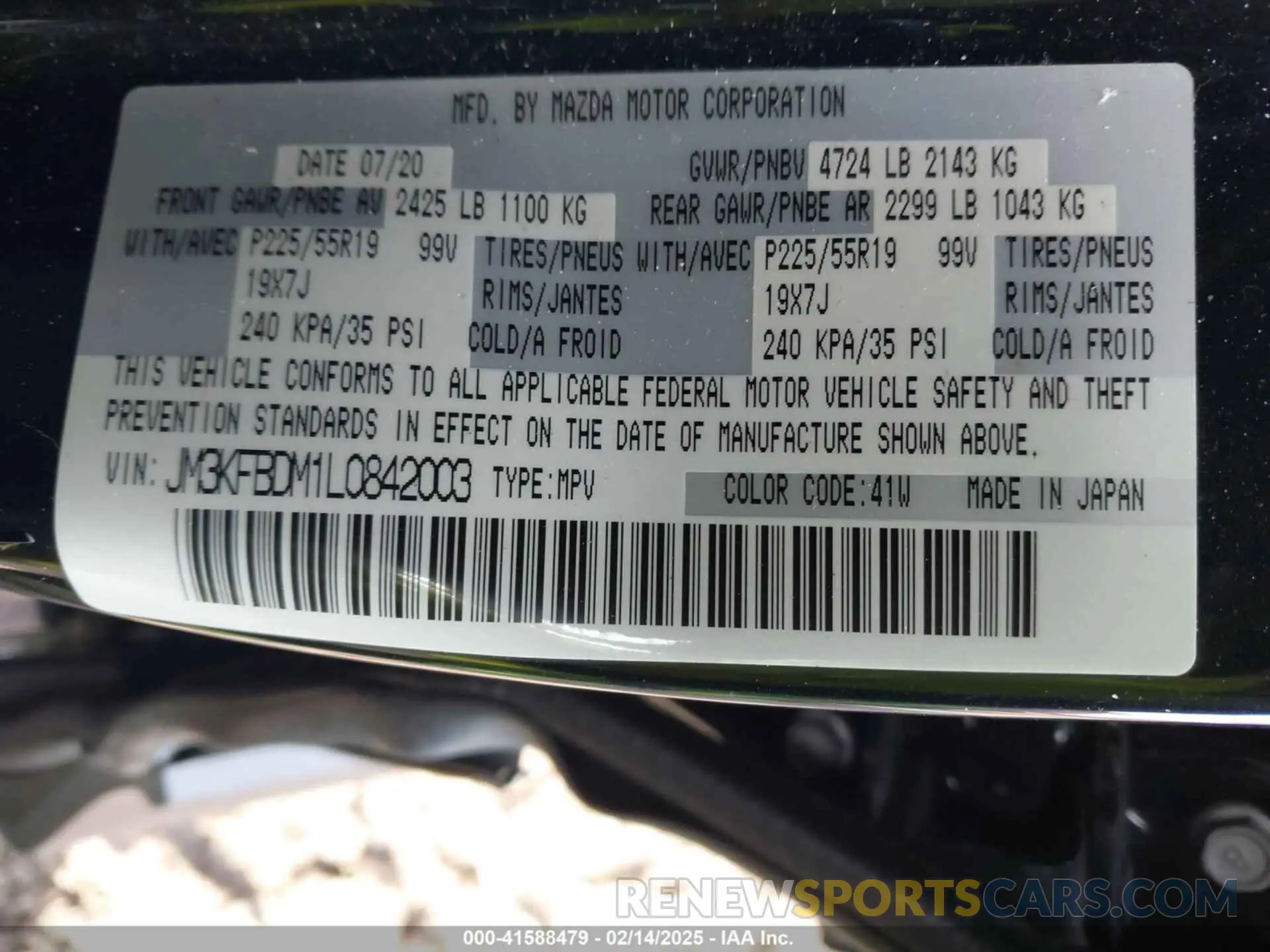 9 Фотография поврежденного автомобиля JM3KFBDM1L0842003 MAZDA CX-5 2020
