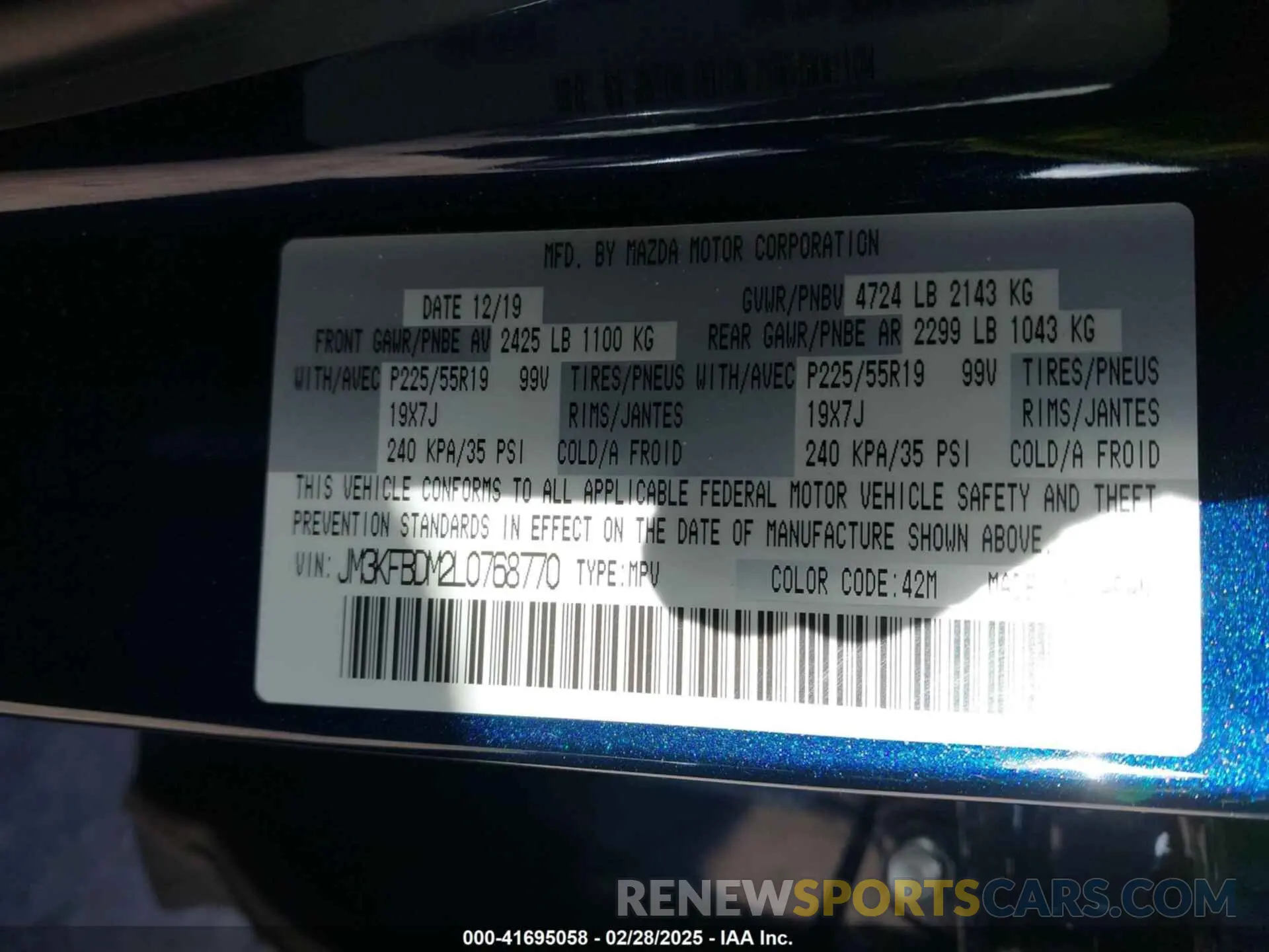 9 Фотография поврежденного автомобиля JM3KFBDM2L0768770 MAZDA CX-5 2020
