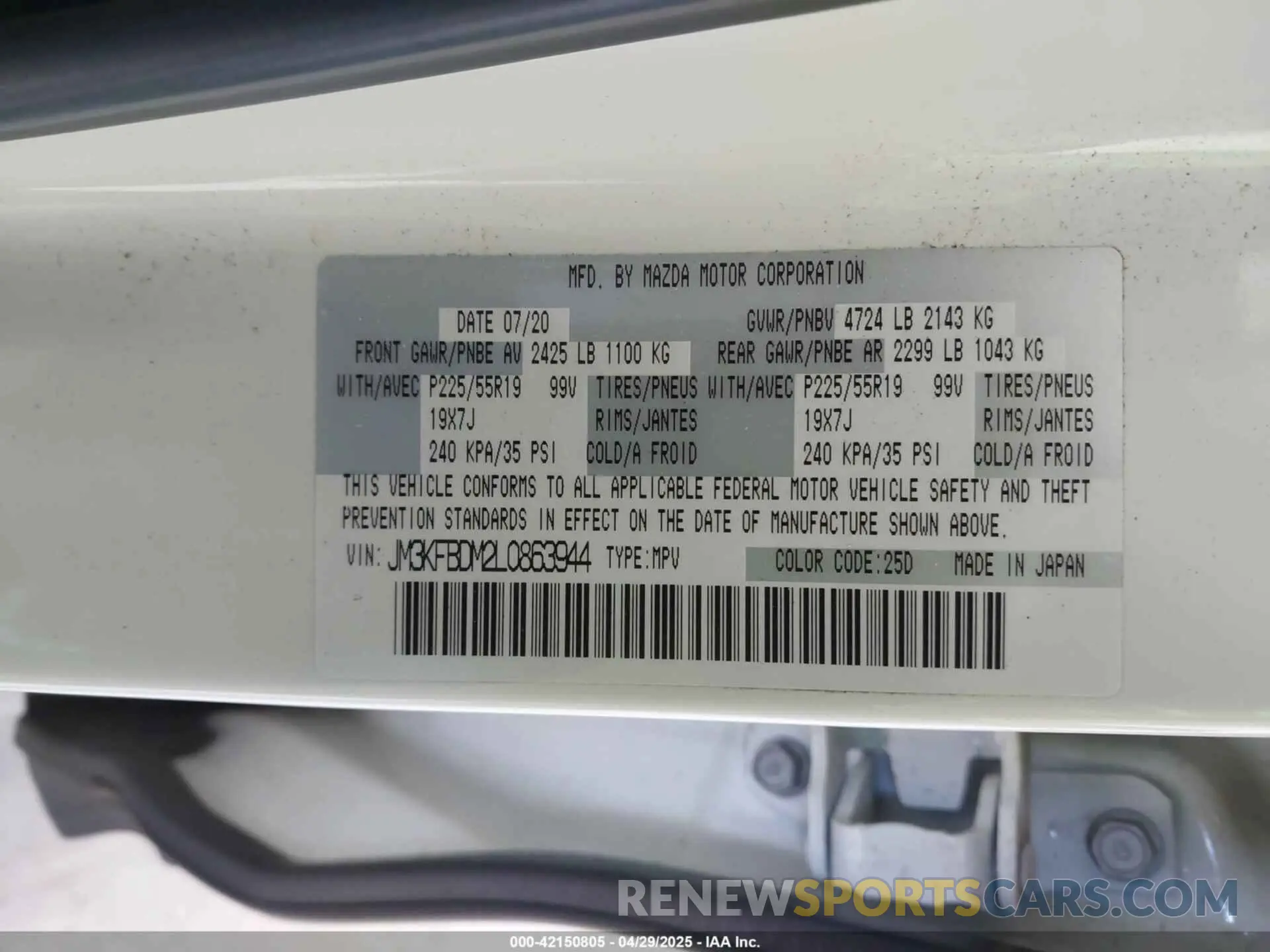 9 Фотография поврежденного автомобиля JM3KFBDM2L0863944 MAZDA CX-5 2020