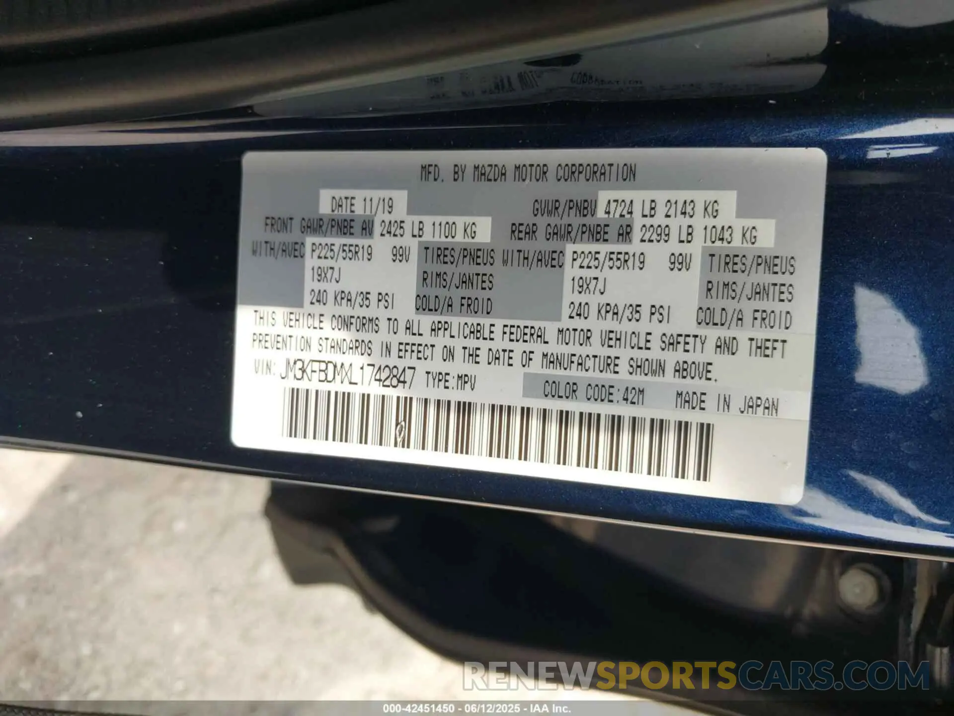 9 Фотография поврежденного автомобиля JM3KFBDMXL1742847 MAZDA CX-5 2020