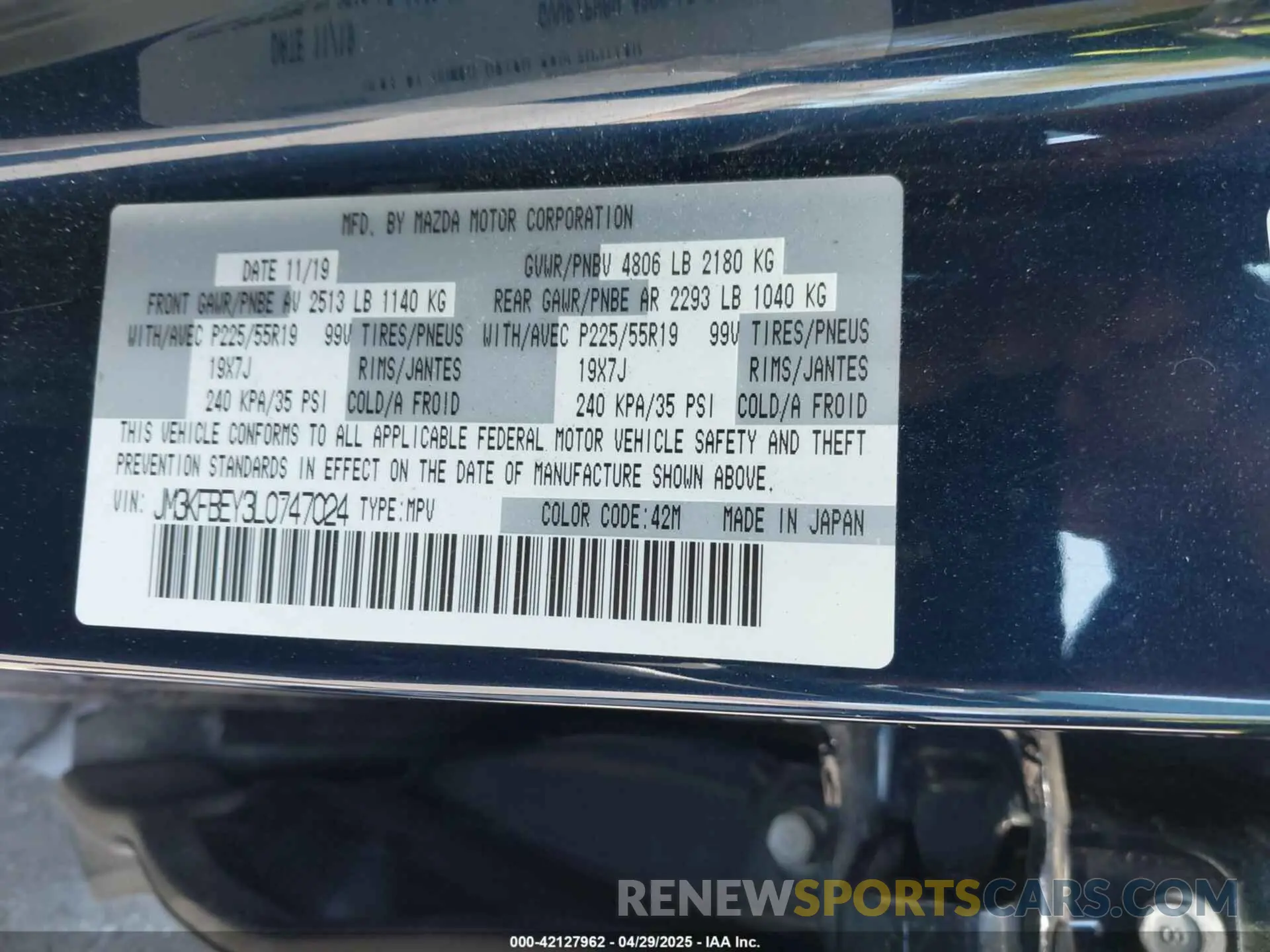 9 Фотография поврежденного автомобиля JM3KFBEY3L0747024 MAZDA CX-5 2020