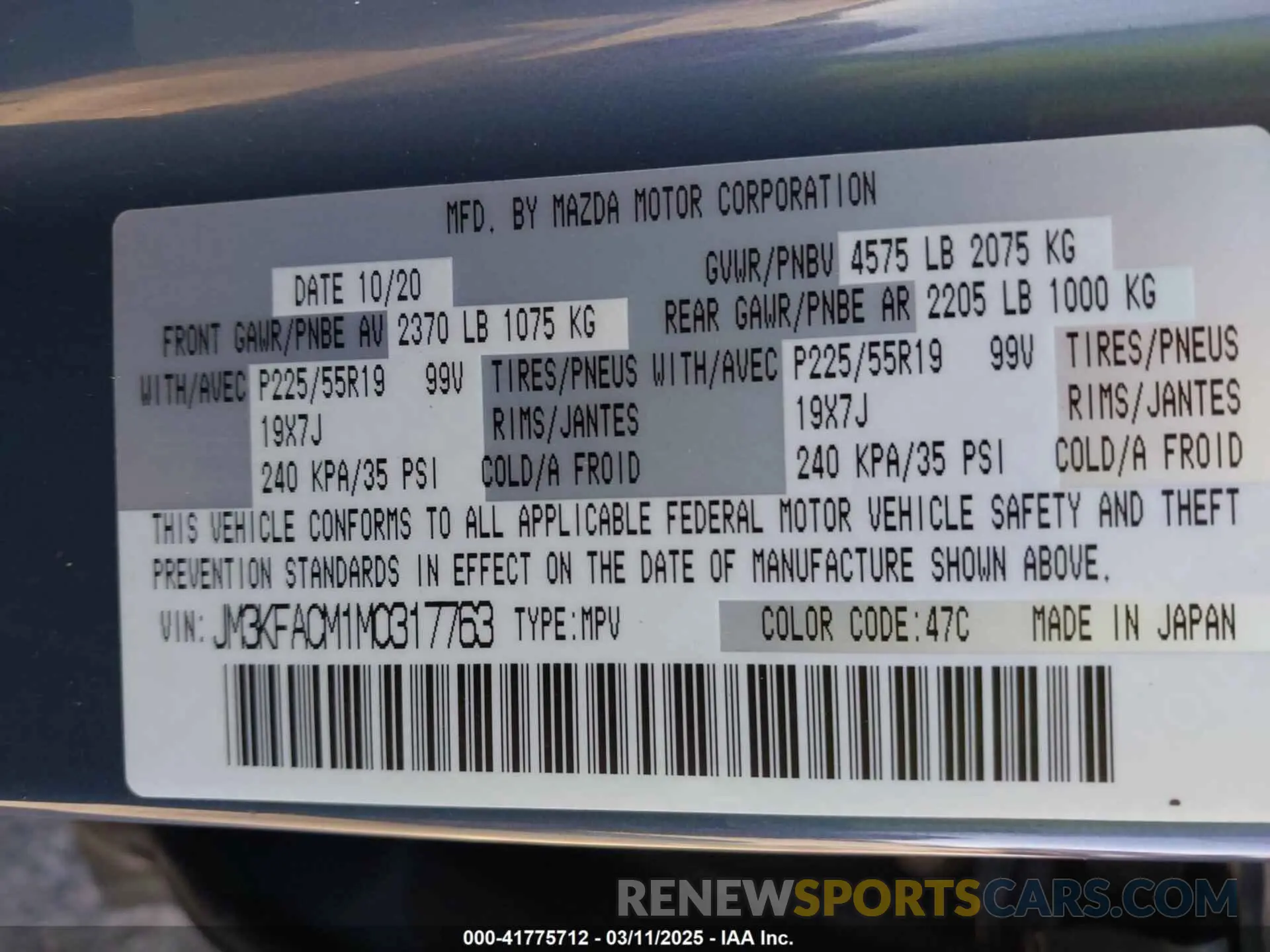 9 Фотография поврежденного автомобиля JM3KFACM1M0317763 MAZDA CX-5 2021