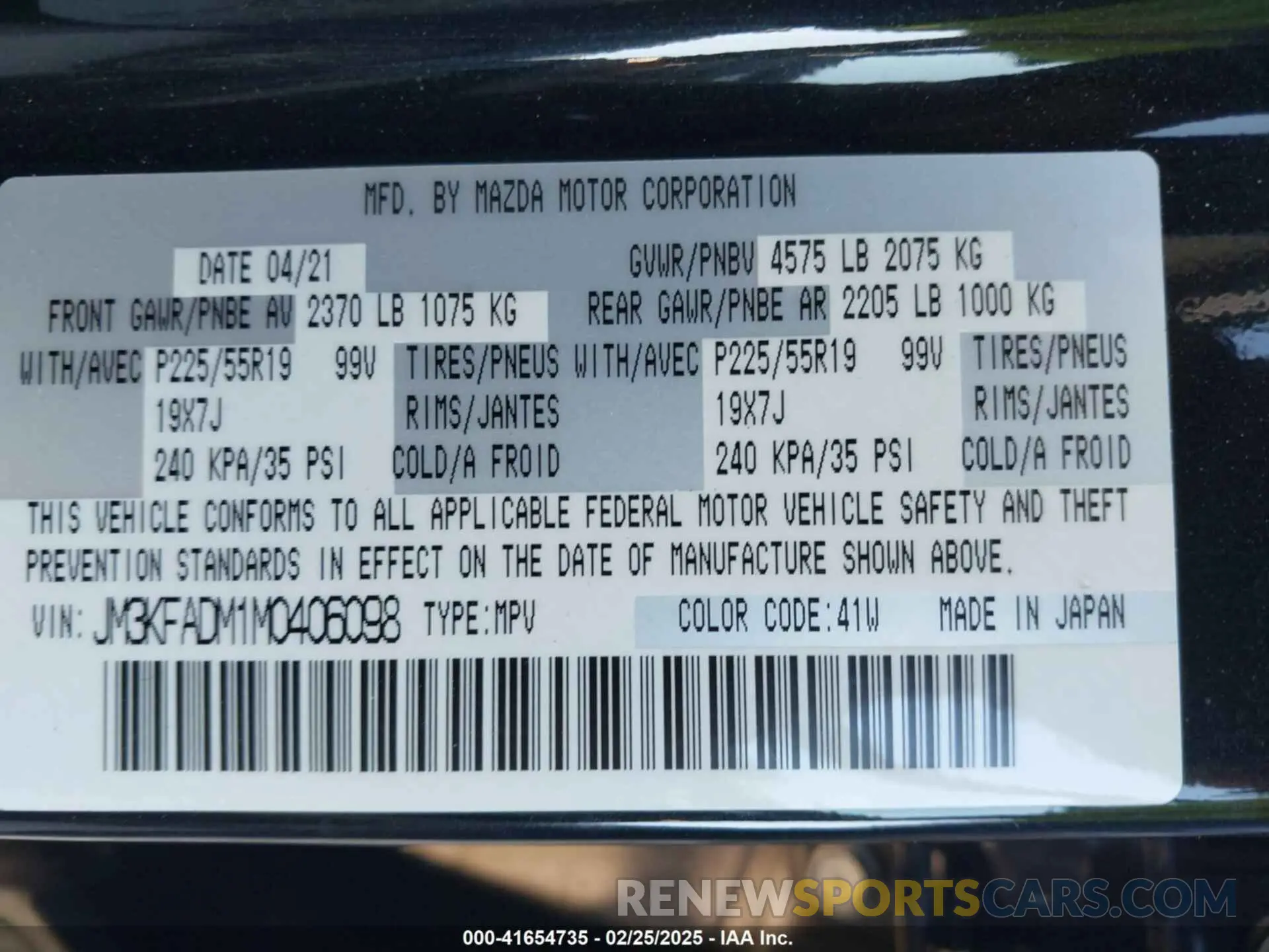 9 Фотография поврежденного автомобиля JM3KFADM1M0406098 MAZDA CX-5 2021