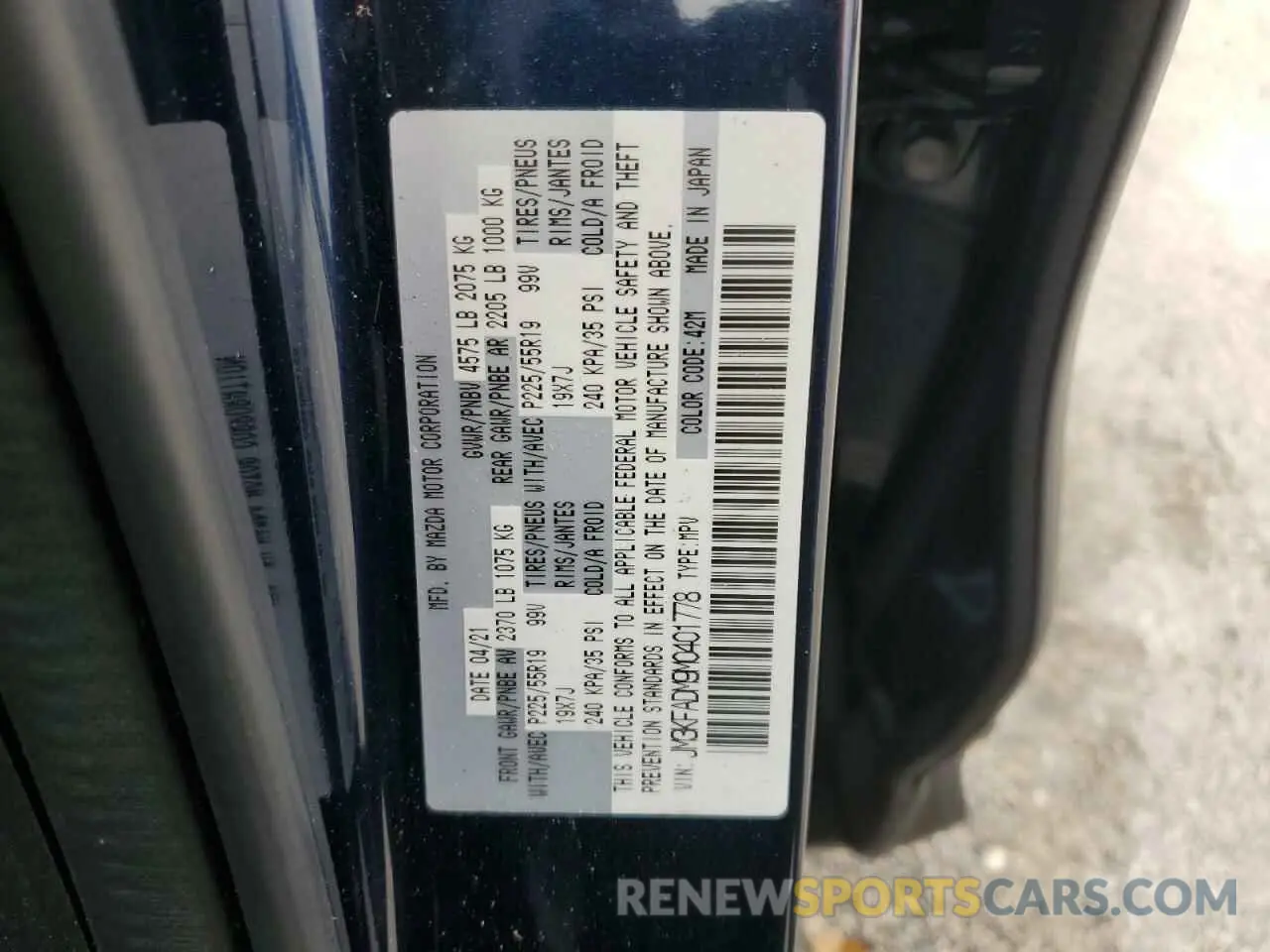 14 Фотография поврежденного автомобиля JM3KFADM9M0401778 MAZDA CX-5 2021