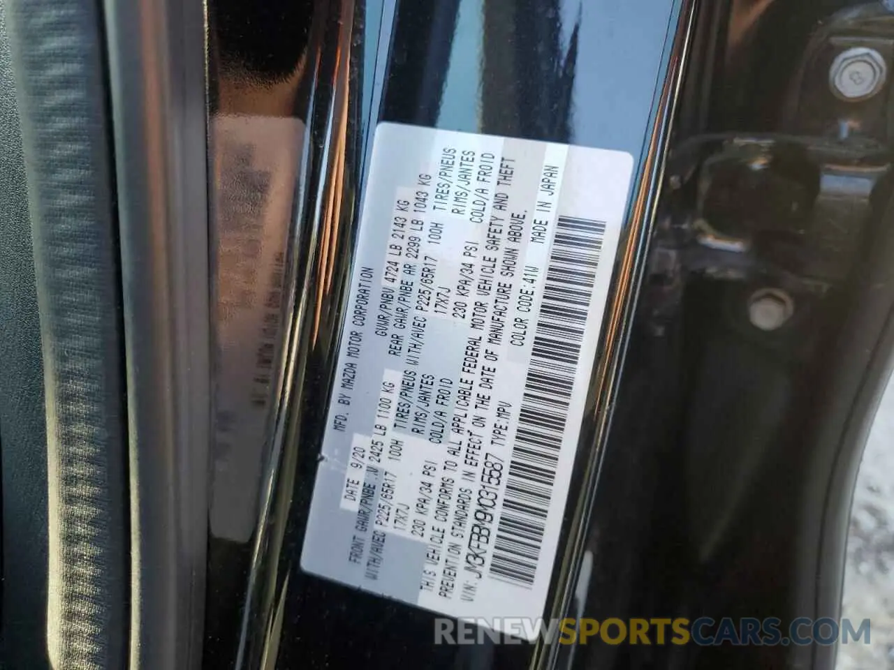 13 Фотография поврежденного автомобиля JM3KFBBM9M0315587 MAZDA CX-5 2021