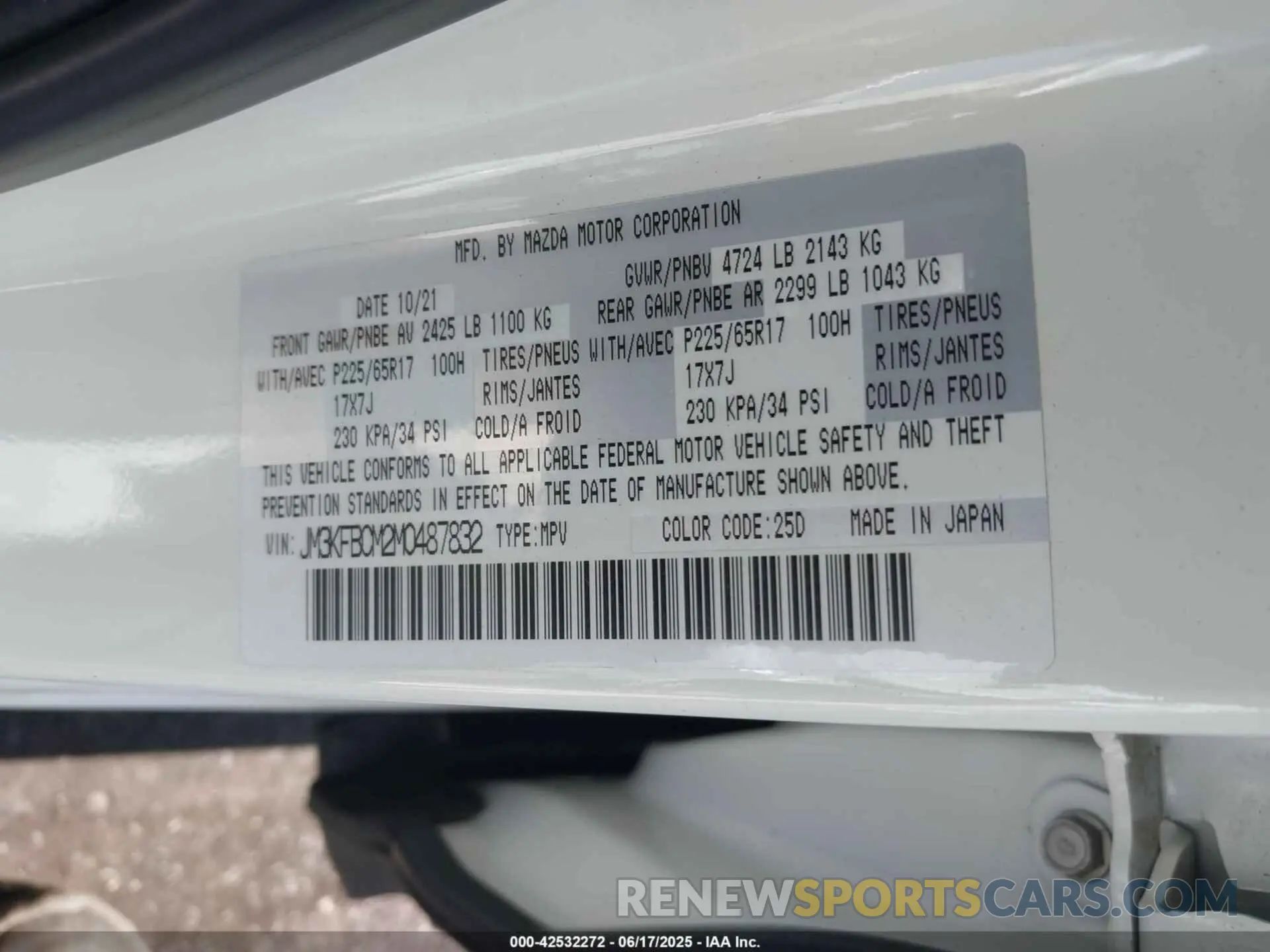 9 Фотография поврежденного автомобиля JM3KFBCM2M0487832 MAZDA CX-5 2021