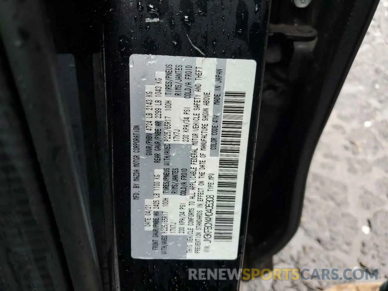 12 Photograph of a damaged car JM3KFBCM4M0405308 MAZDA CX-5 2021