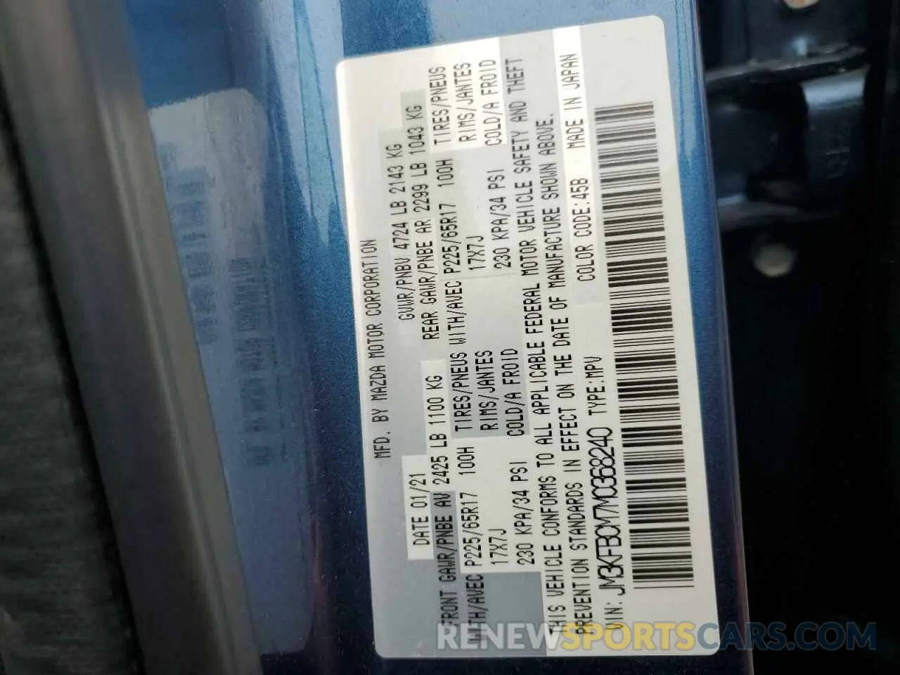 13 Фотография поврежденного автомобиля JM3KFBCM7M0368240 MAZDA CX-5 2021