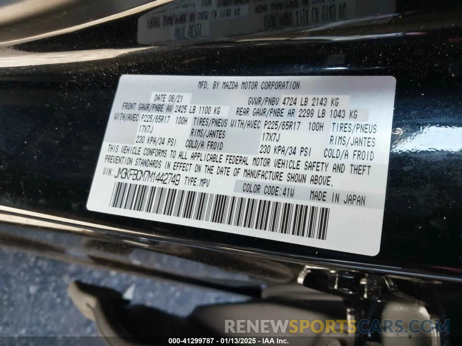 9 Photograph of a damaged car JM3KFBCM7M1442749 MAZDA CX-5 2021