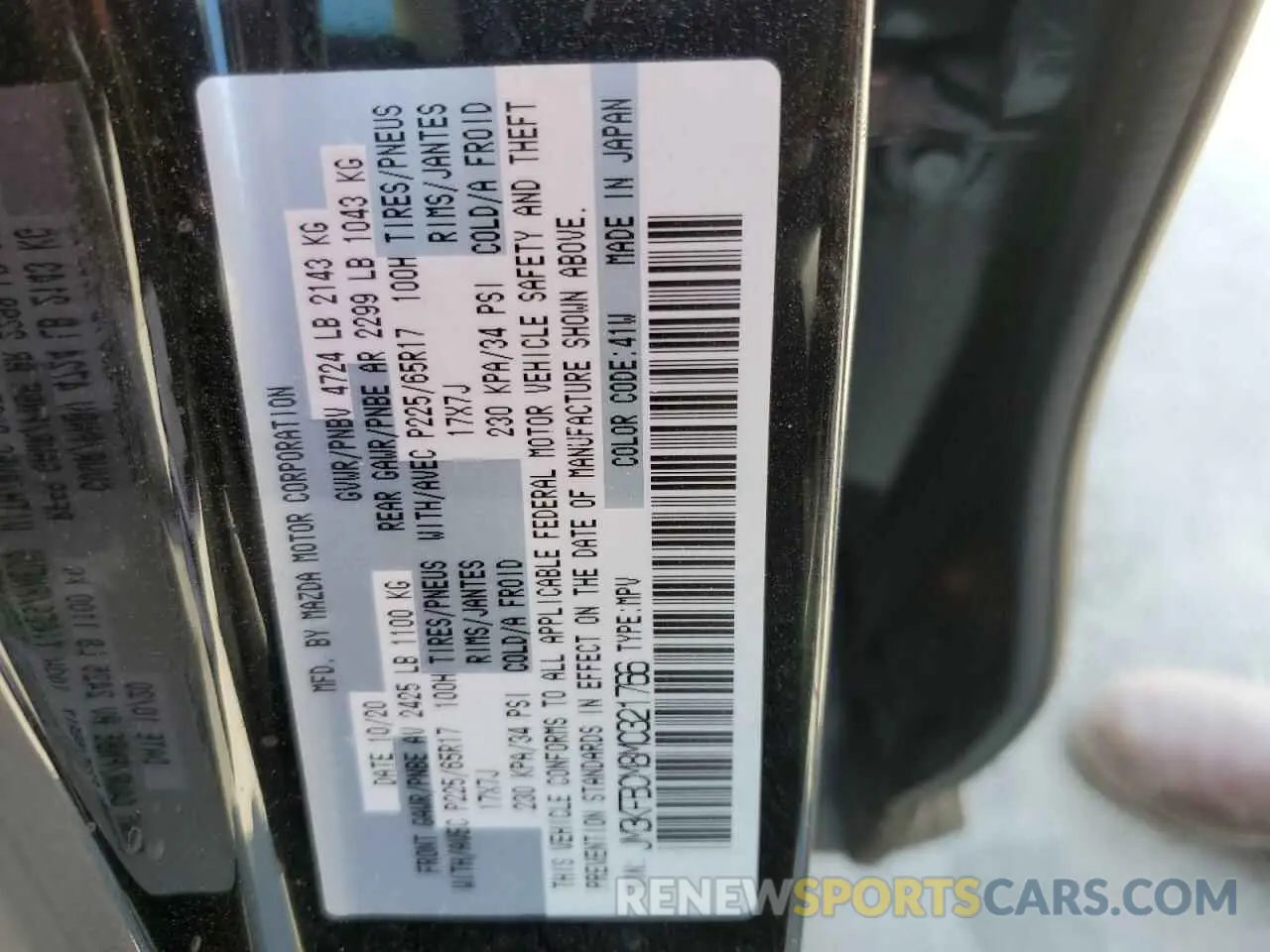 14 Фотография поврежденного автомобиля JM3KFBCM8M0321766 MAZDA CX-5 2021