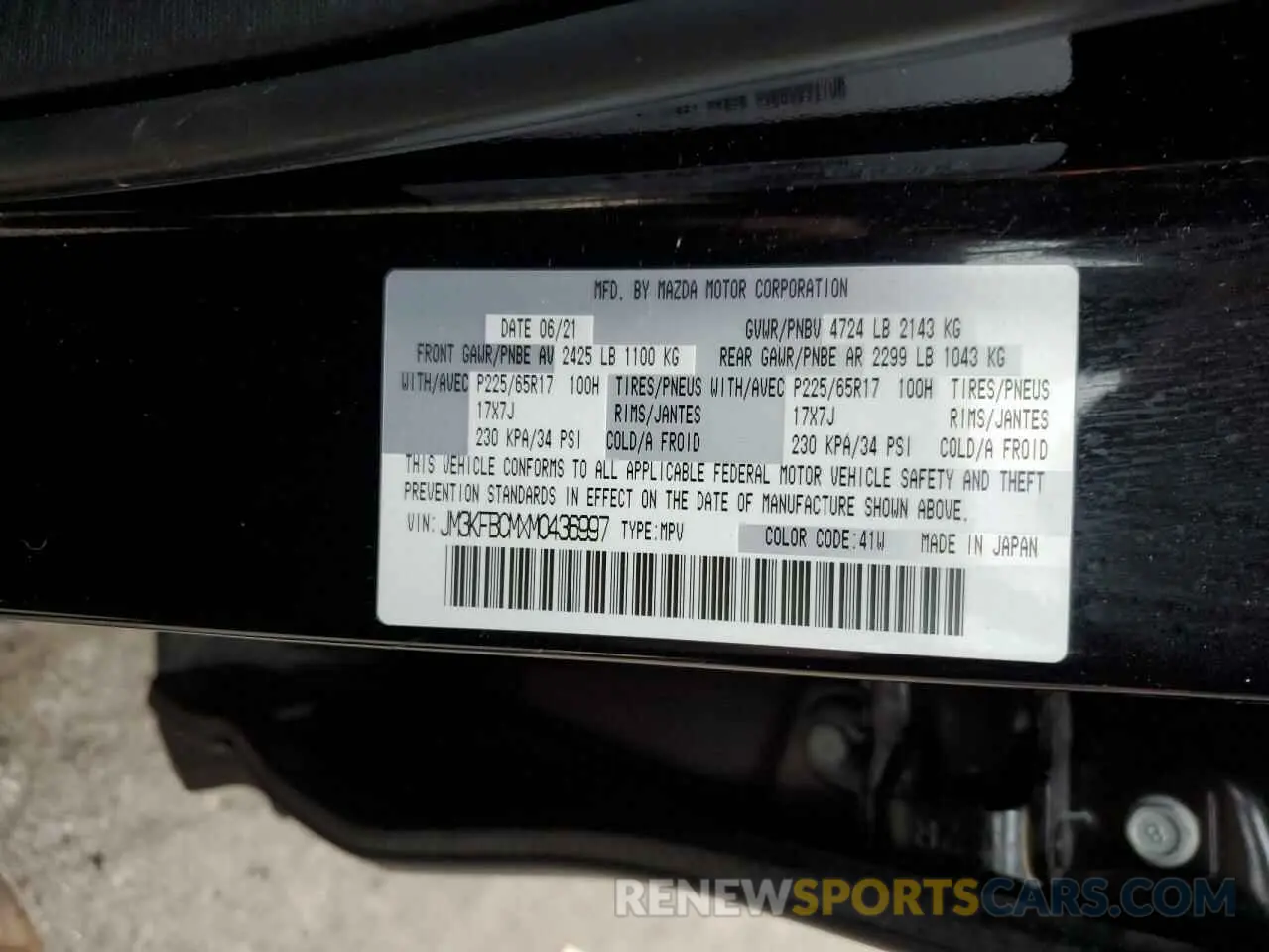 14 Фотография поврежденного автомобиля JM3KFBCMXM0436997 MAZDA CX-5 2021