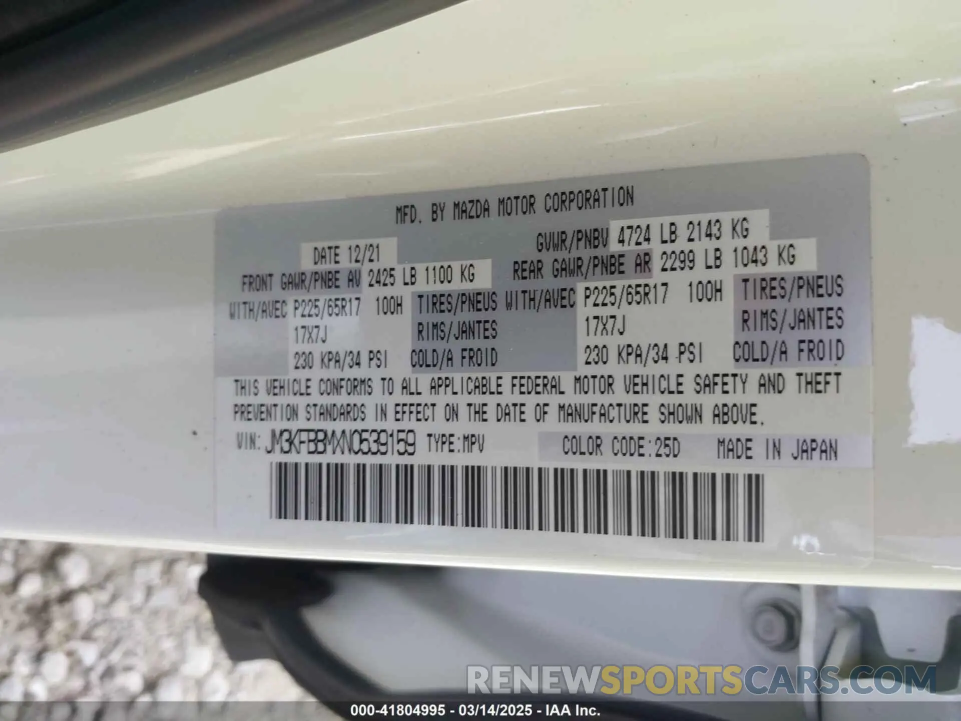 9 Фотография поврежденного автомобиля JM3KFBBMXN0539159 MAZDA CX-5 2022