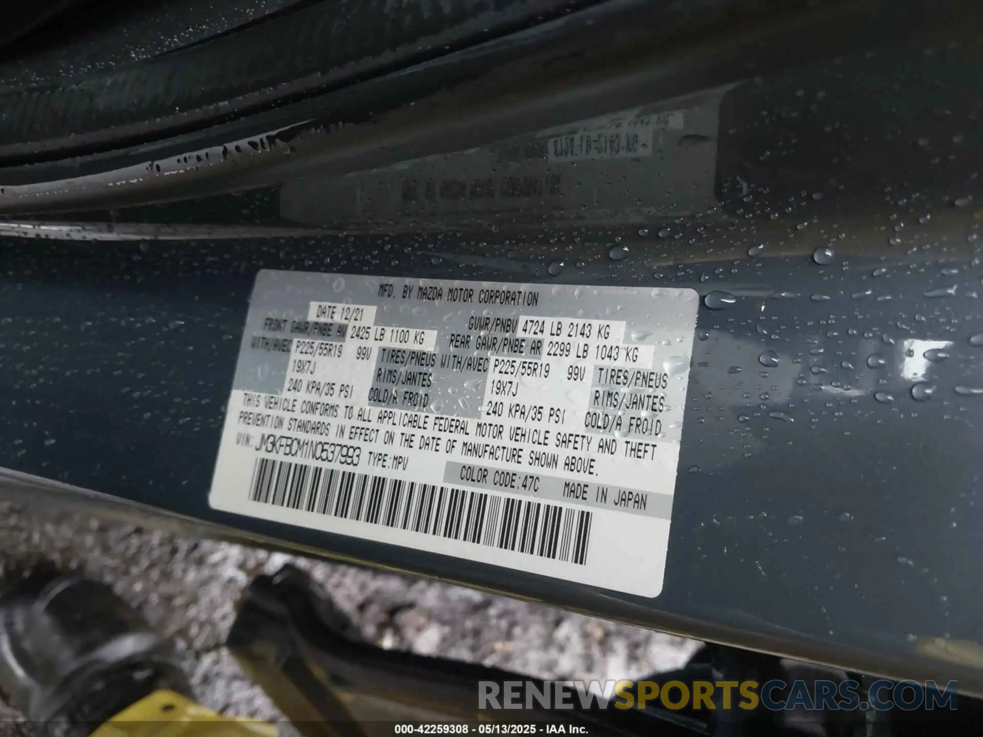 9 Фотография поврежденного автомобиля JM3KFBCM1N0537993 MAZDA CX-5 2022