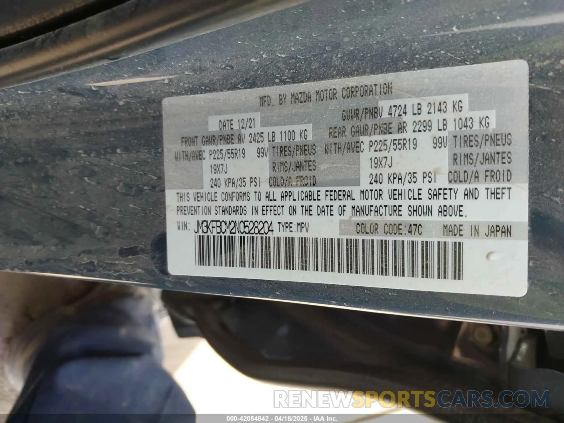9 Фотография поврежденного автомобиля JM3KFBCM2N0528204 MAZDA CX-5 2022