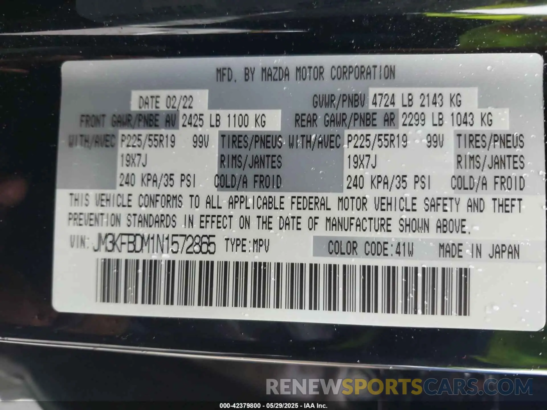 9 Photograph of a damaged car JM3KFBDM1N1572865 MAZDA CX-5 2022