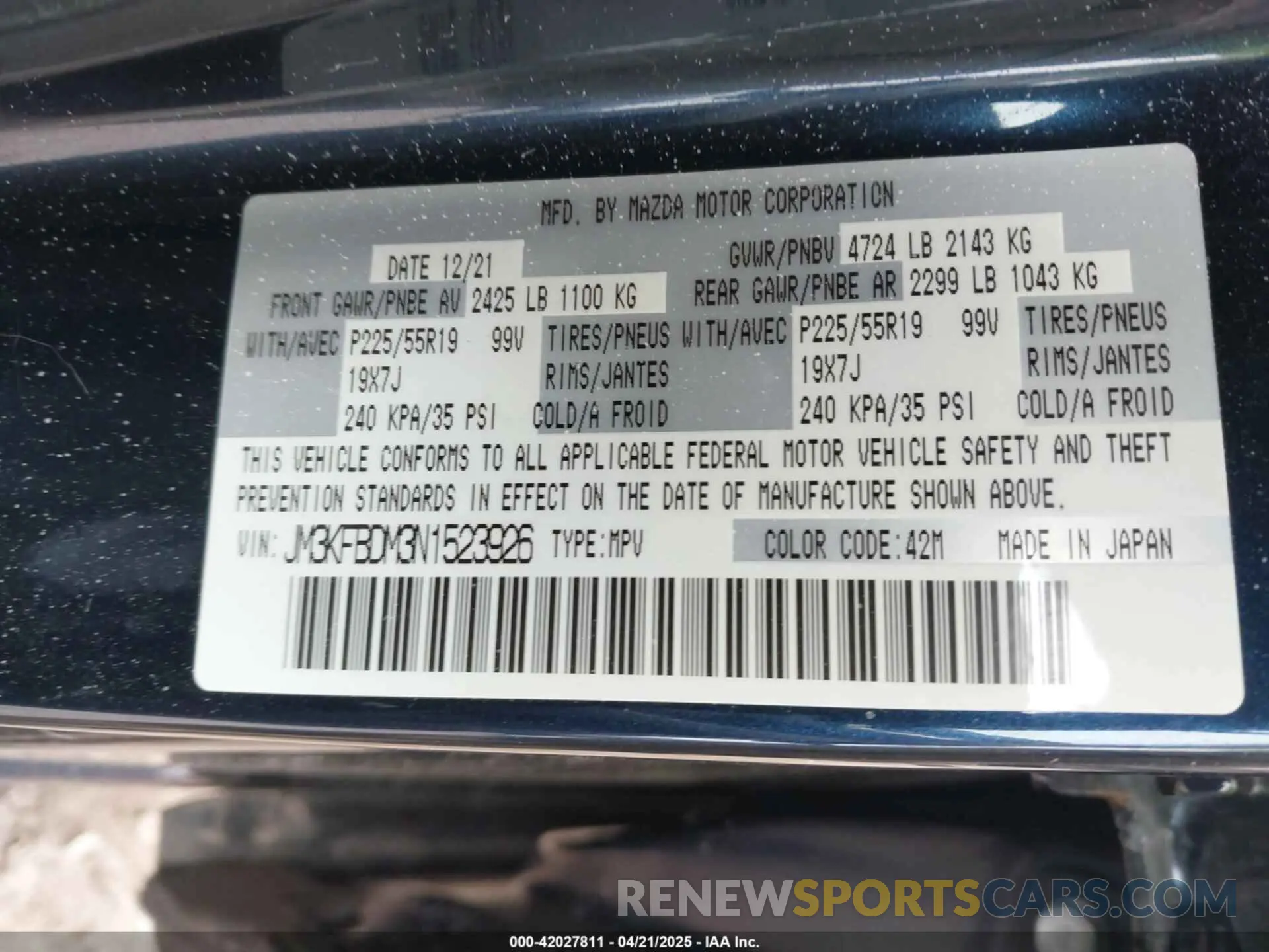 9 Фотография поврежденного автомобиля JM3KFBDM3N1523926 MAZDA CX-5 2022