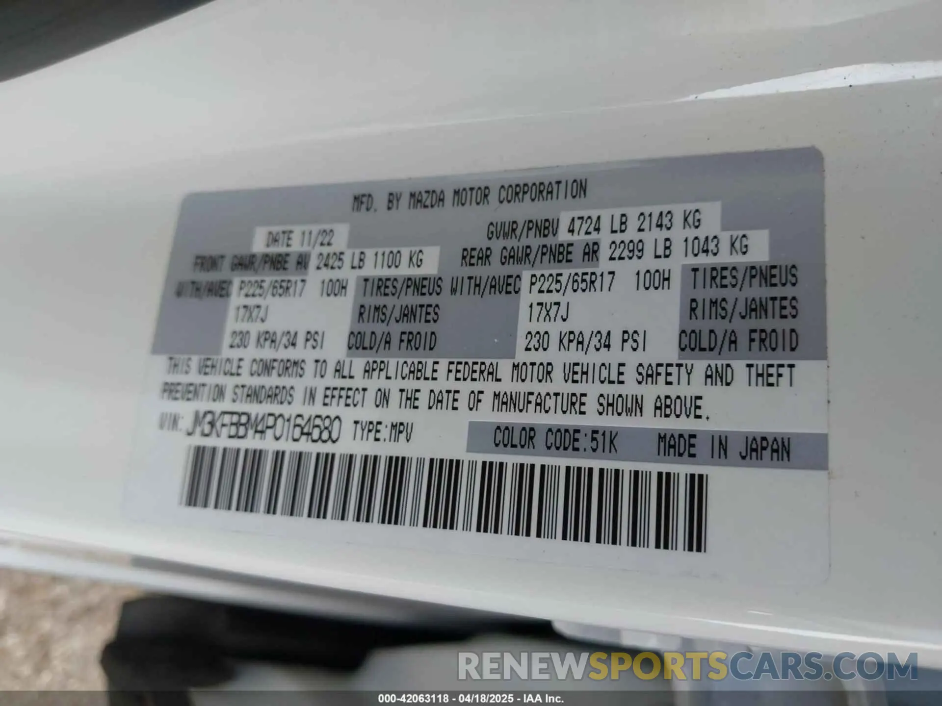 9 Фотография поврежденного автомобиля JM3KFBBM4P0164680 MAZDA CX-5 2023