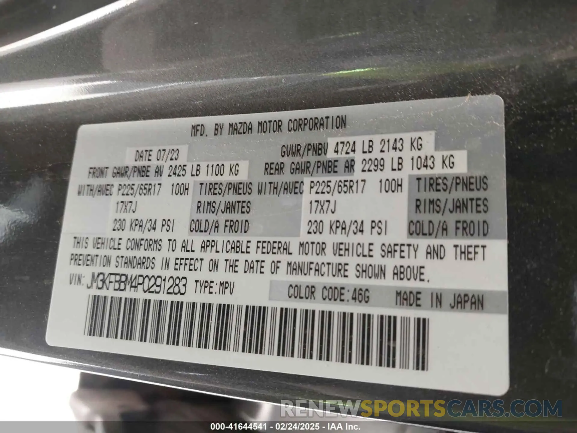 9 Фотография поврежденного автомобиля JM3KFBBM4P0291283 MAZDA CX-5 2023