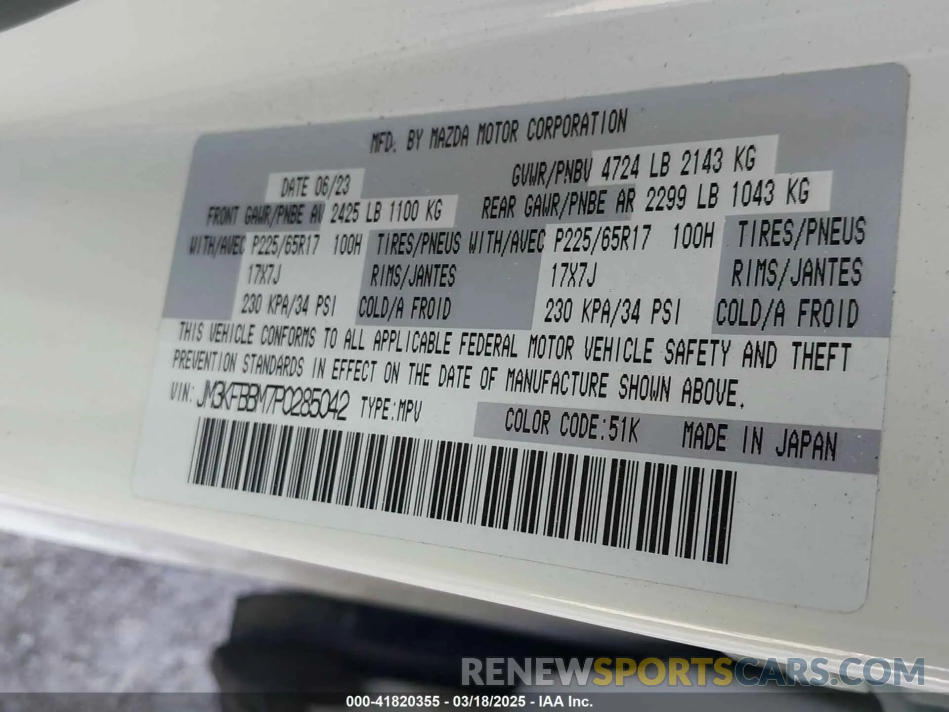 9 Фотография поврежденного автомобиля JM3KFBBM7P0285042 MAZDA CX-5 2023