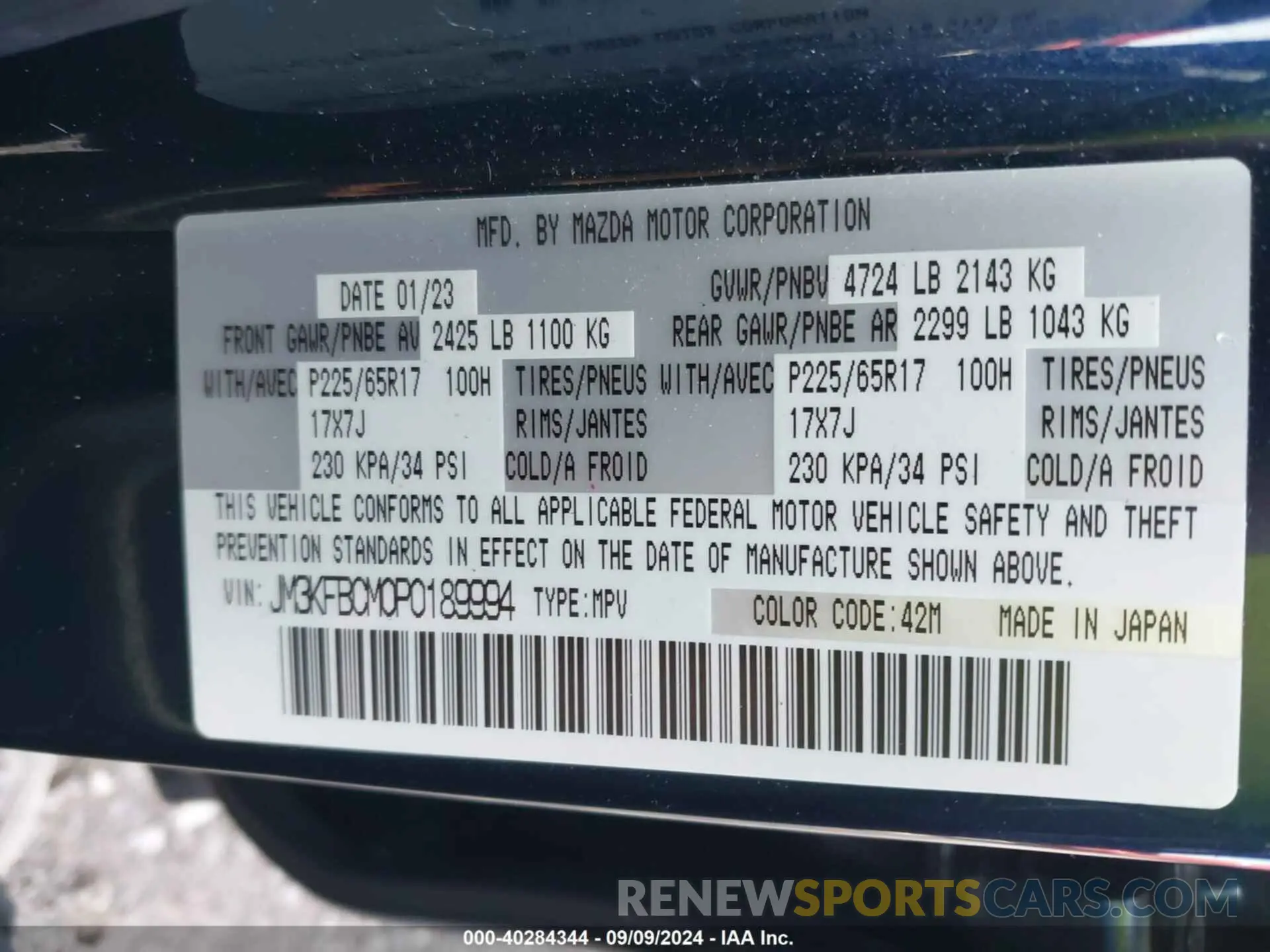 9 Фотография поврежденного автомобиля JM3KFBCM0P0189994 MAZDA CX-5 2023