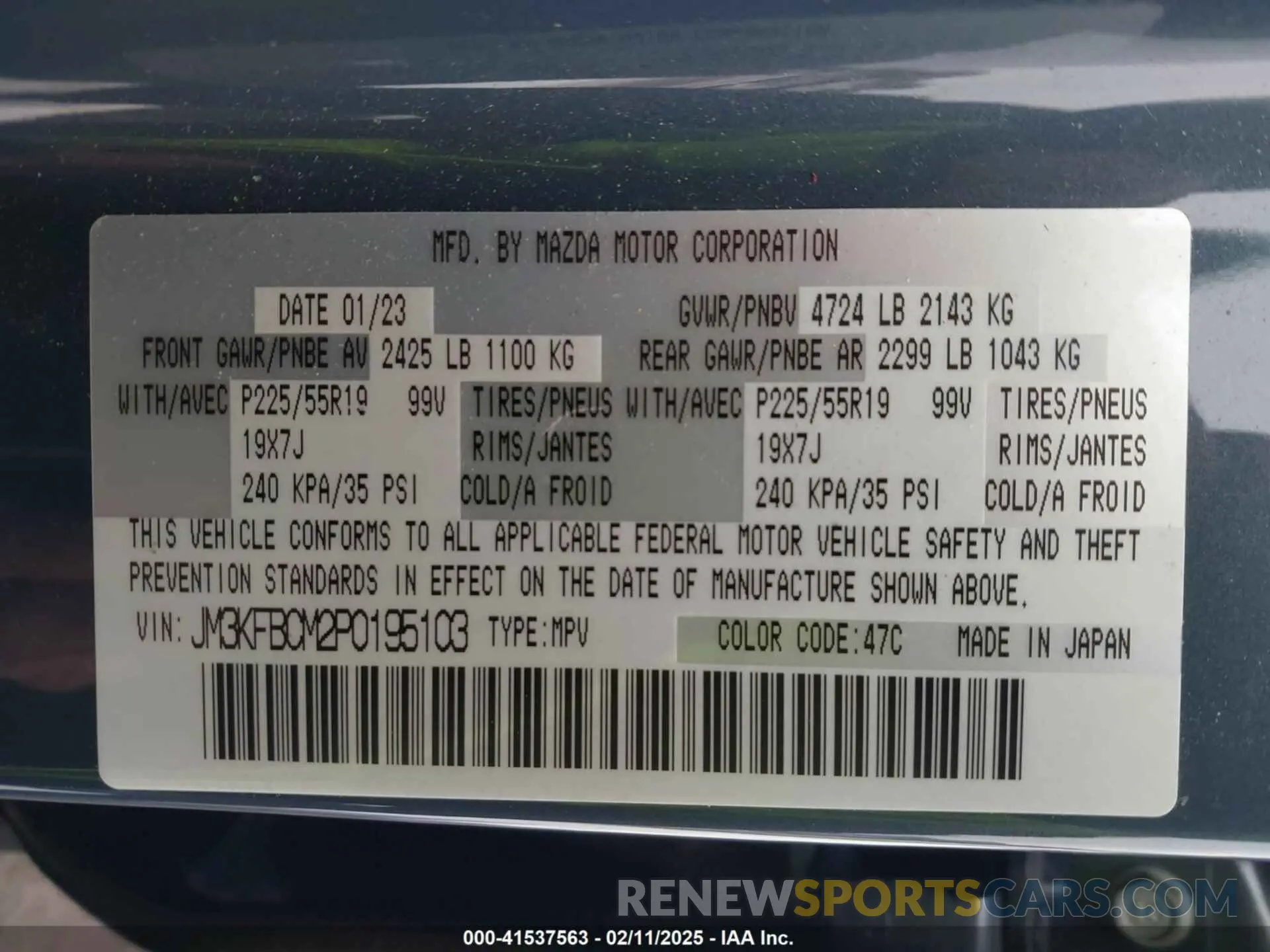 9 Фотография поврежденного автомобиля JM3KFBCM2P0195103 MAZDA CX-5 2023