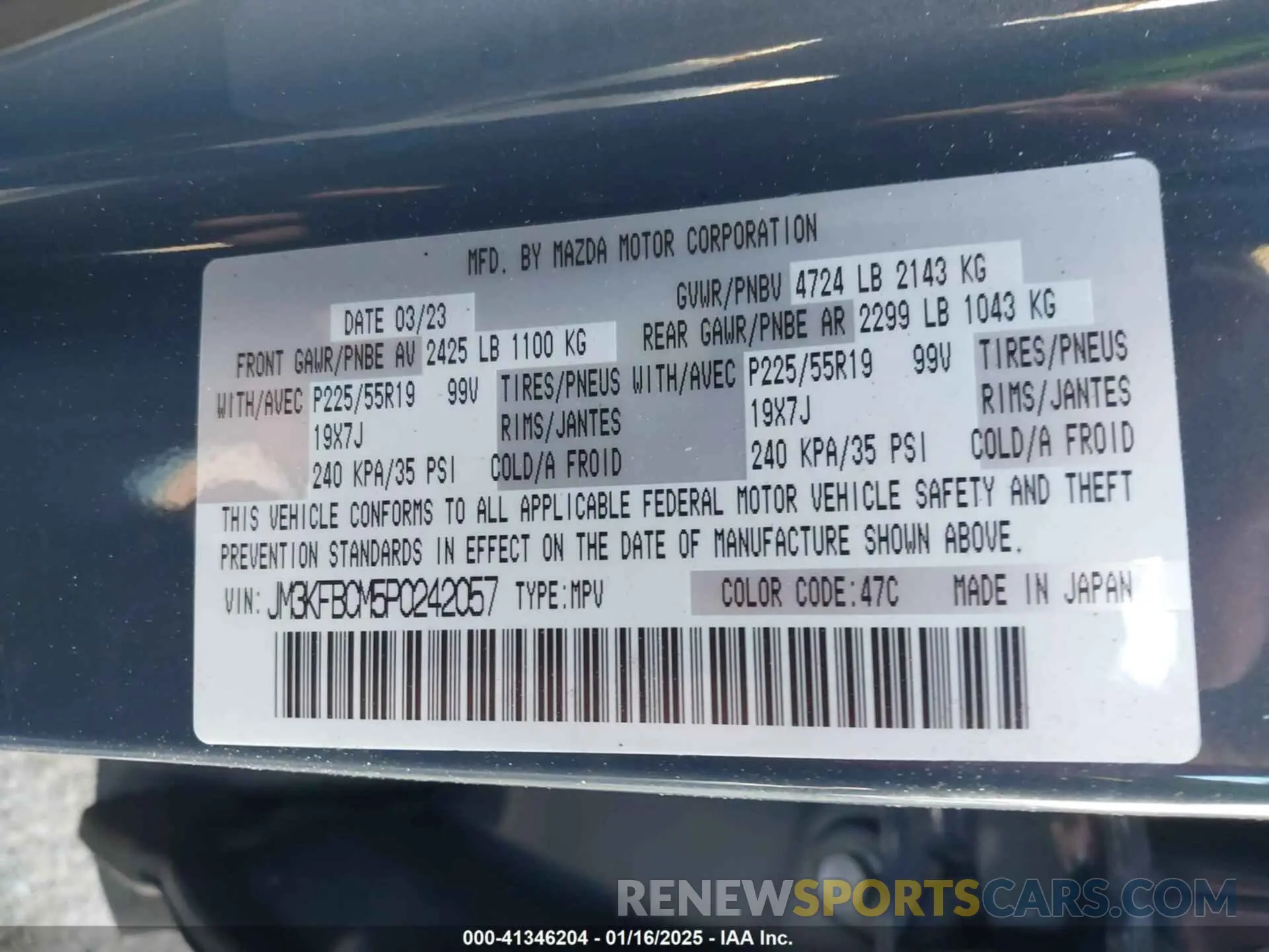9 Фотография поврежденного автомобиля JM3KFBCM5P0242057 MAZDA CX-5 2023