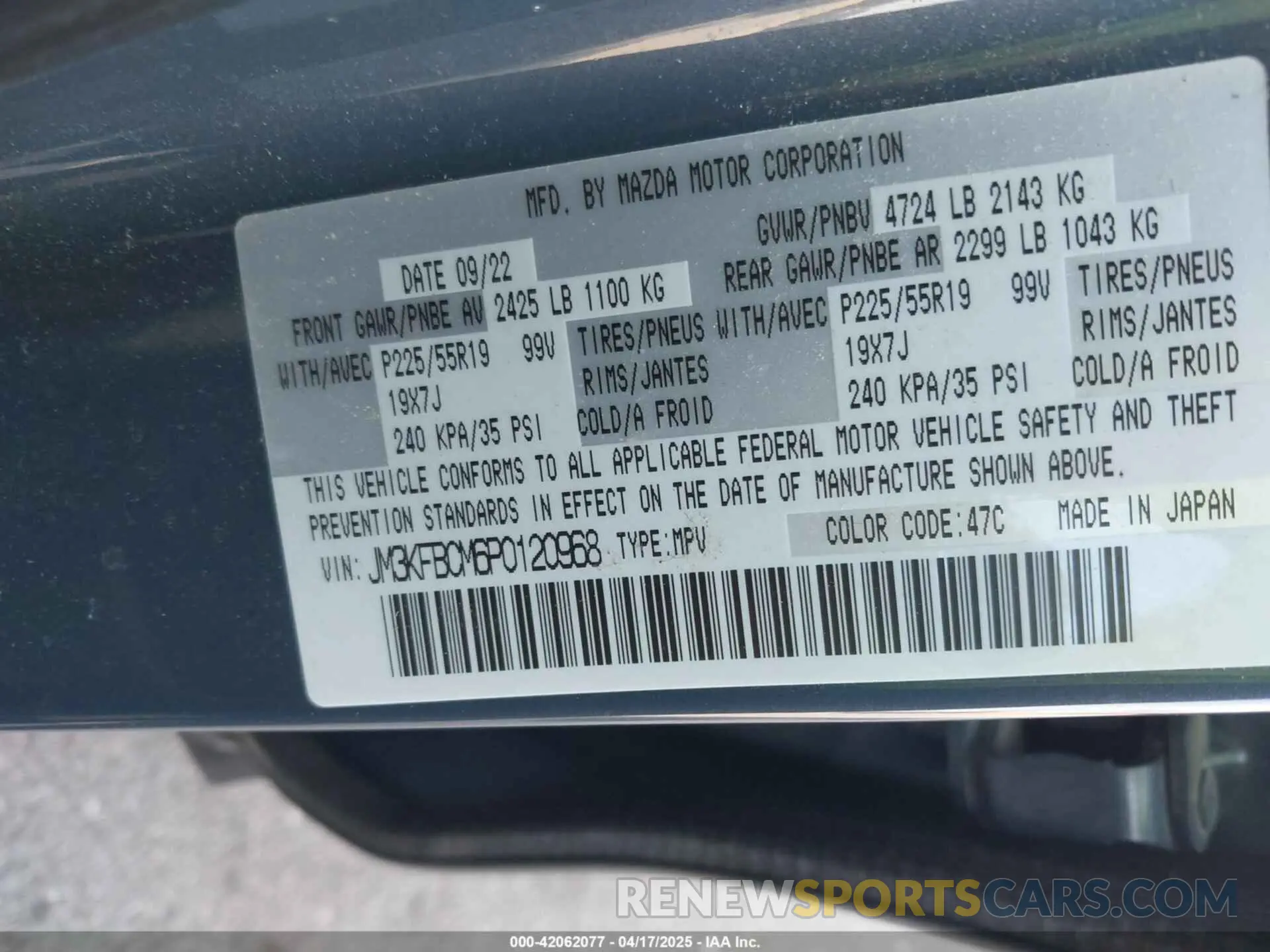 9 Фотография поврежденного автомобиля JM3KFBCM6P0120968 MAZDA CX-5 2023