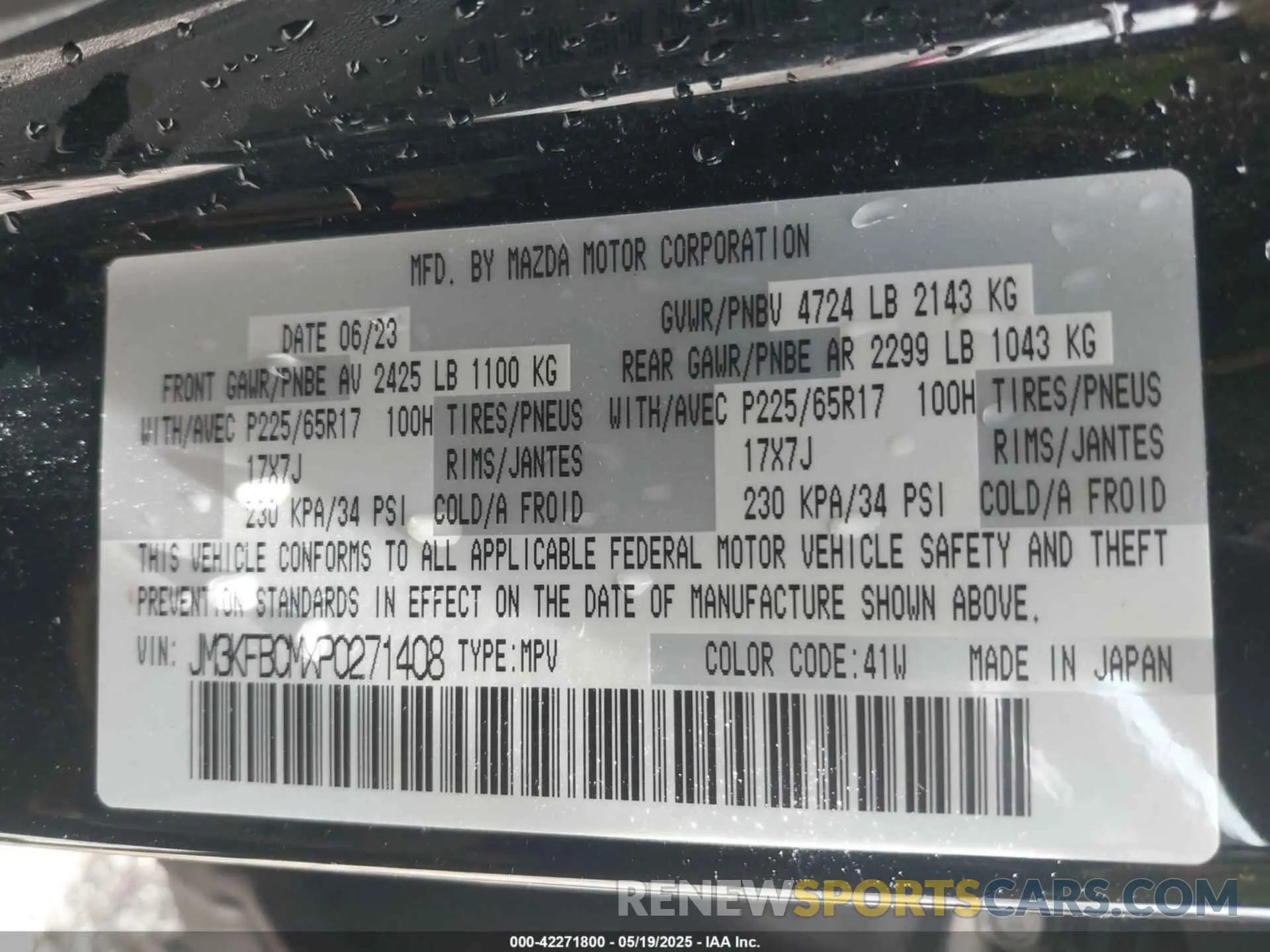 9 Photograph of a damaged car JM3KFBCMXP0271408 MAZDA CX-5 2023