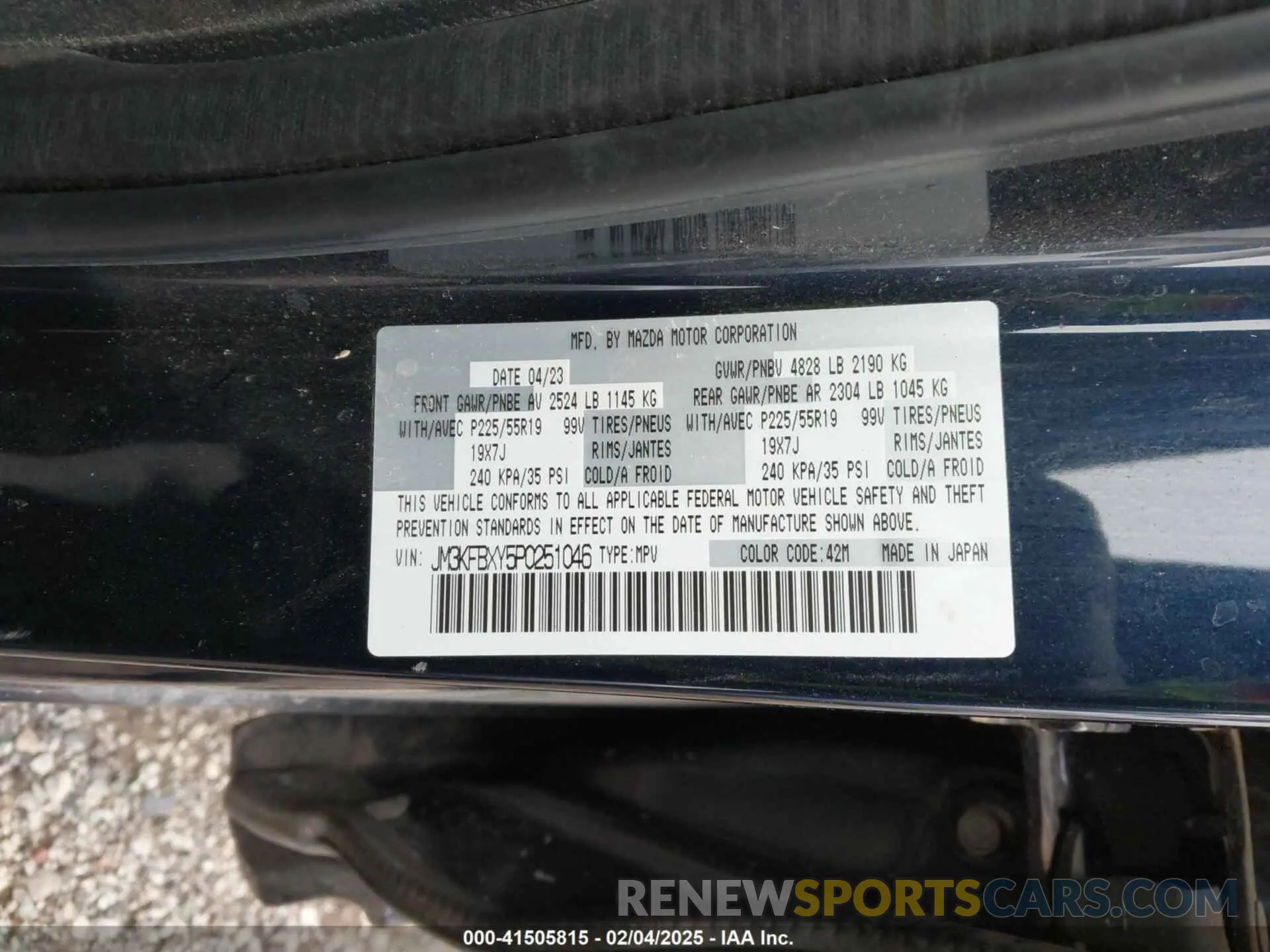9 Photograph of a damaged car JM3KFBXY5P0251046 MAZDA CX-5 2023