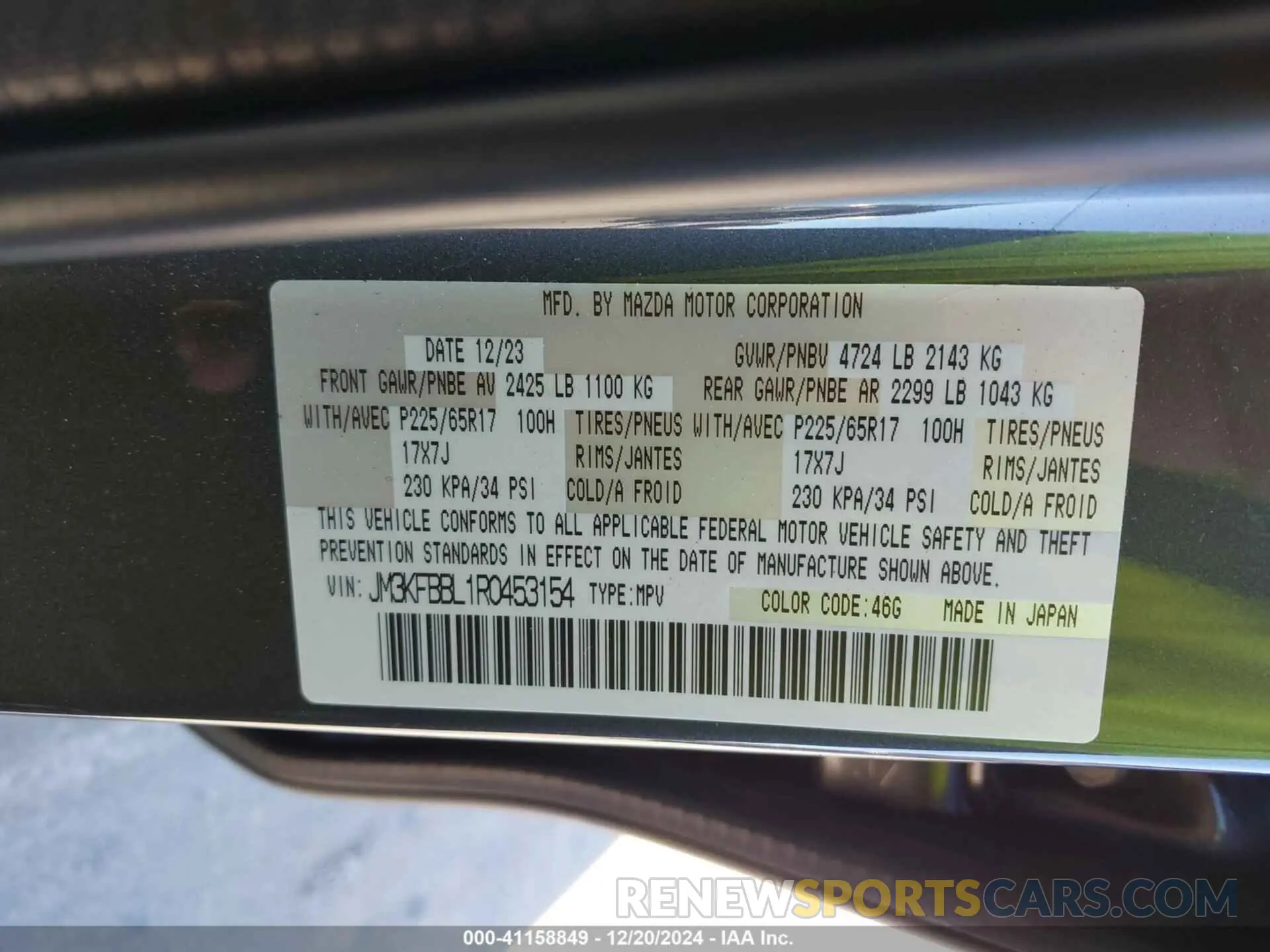 9 Фотография поврежденного автомобиля JM3KFBBL1R0453154 MAZDA CX-5 2024