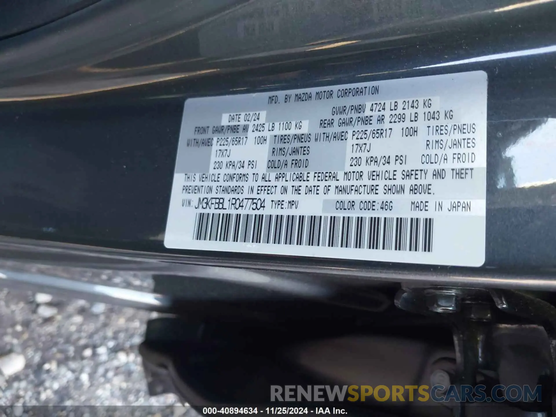 9 Фотография поврежденного автомобиля JM3KFBBL1R0477504 MAZDA CX-5 2024