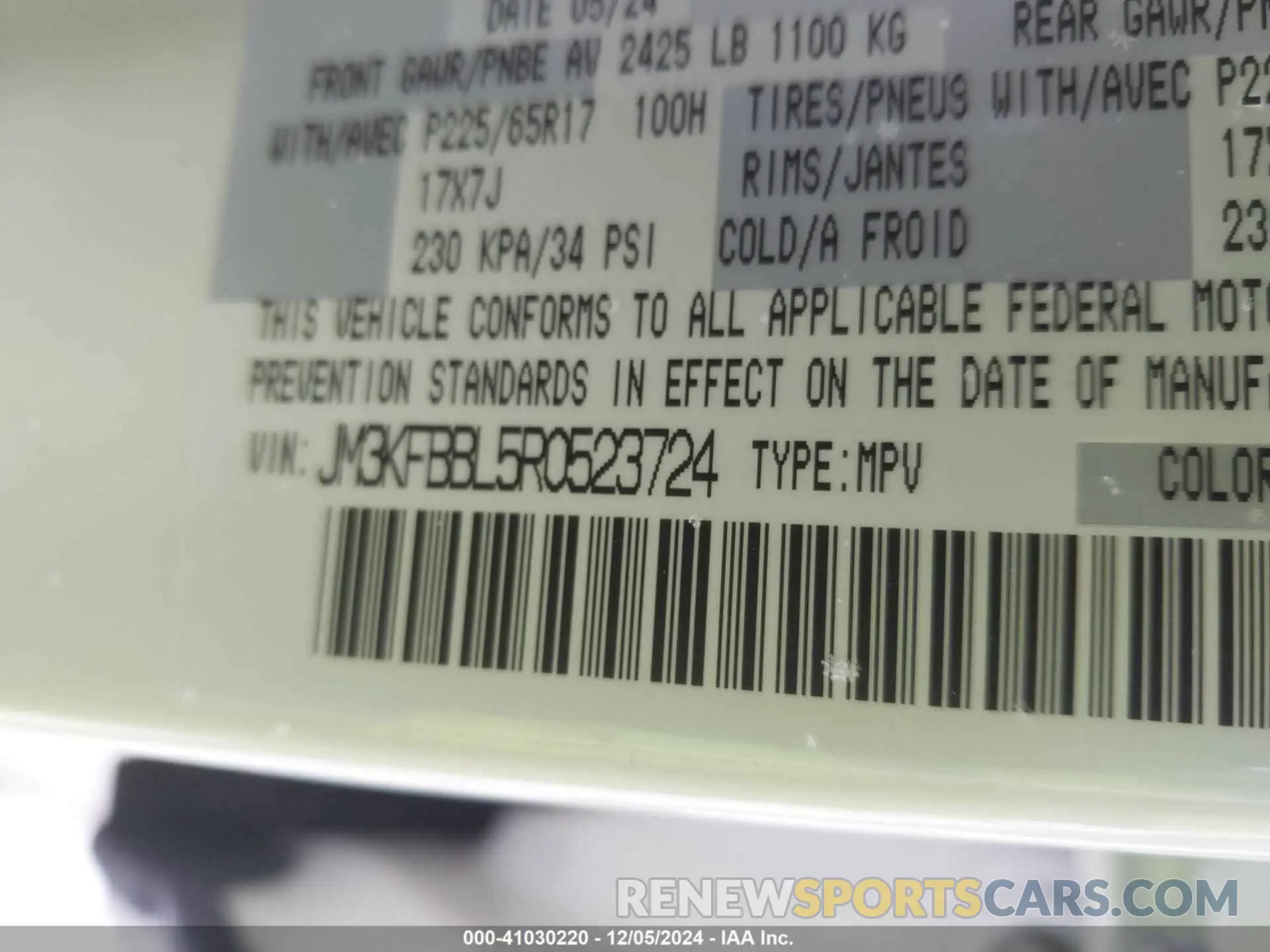 9 Фотография поврежденного автомобиля JM3KFBBL5R0523724 MAZDA CX-5 2024