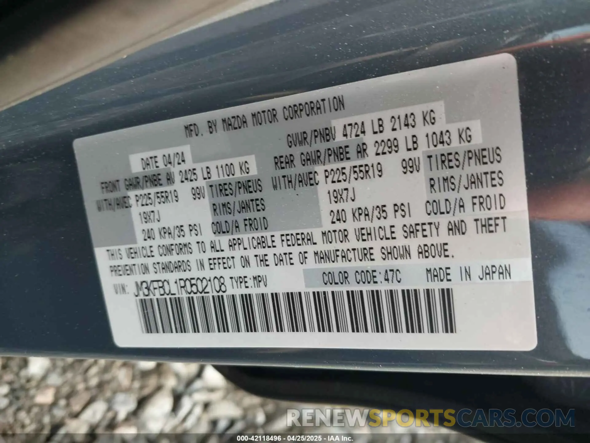 9 Фотография поврежденного автомобиля JM3KFBCL1R0502108 MAZDA CX-5 2024