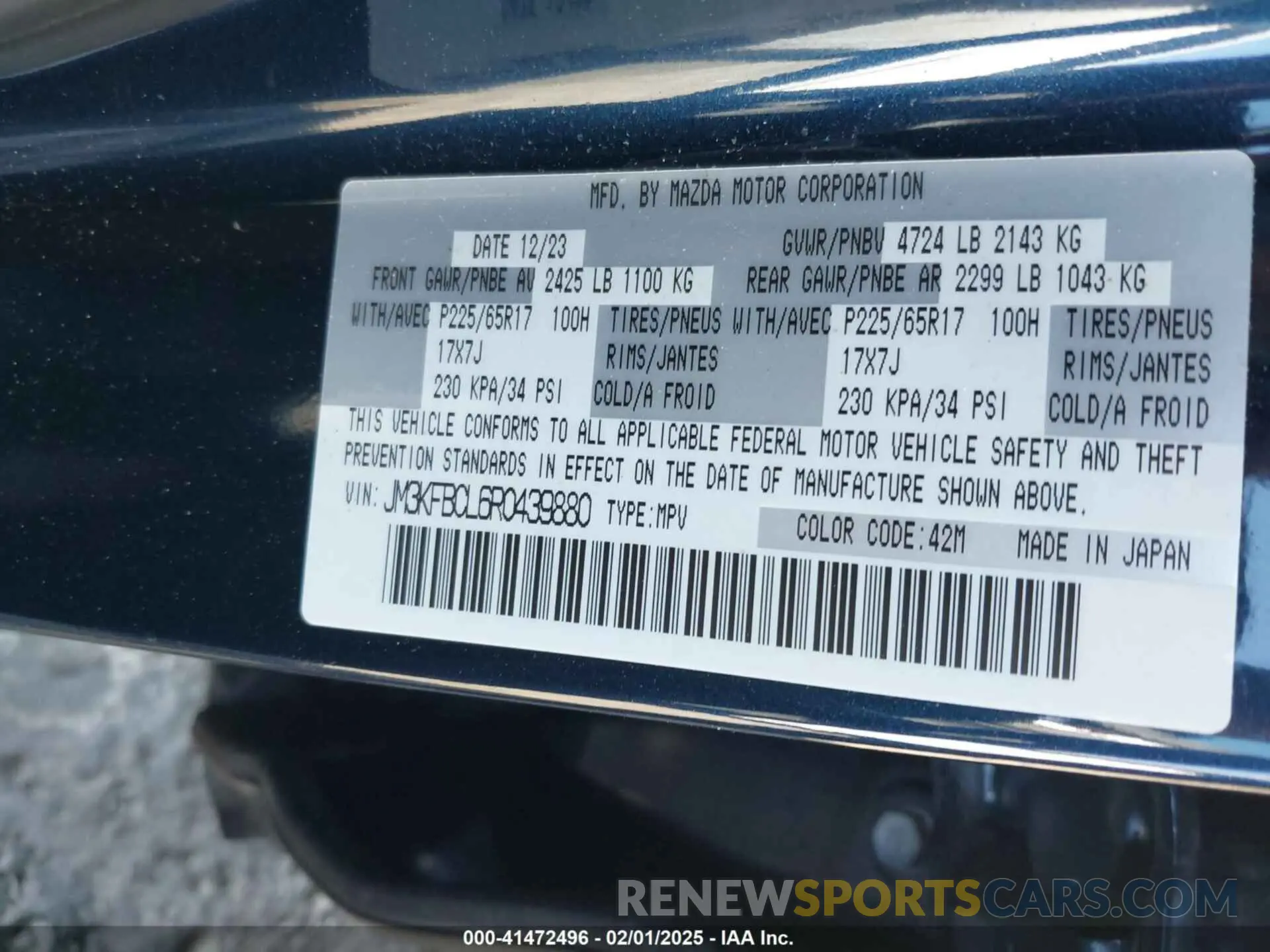 9 Фотография поврежденного автомобиля JM3KFBCL6R0439880 MAZDA CX-5 2024