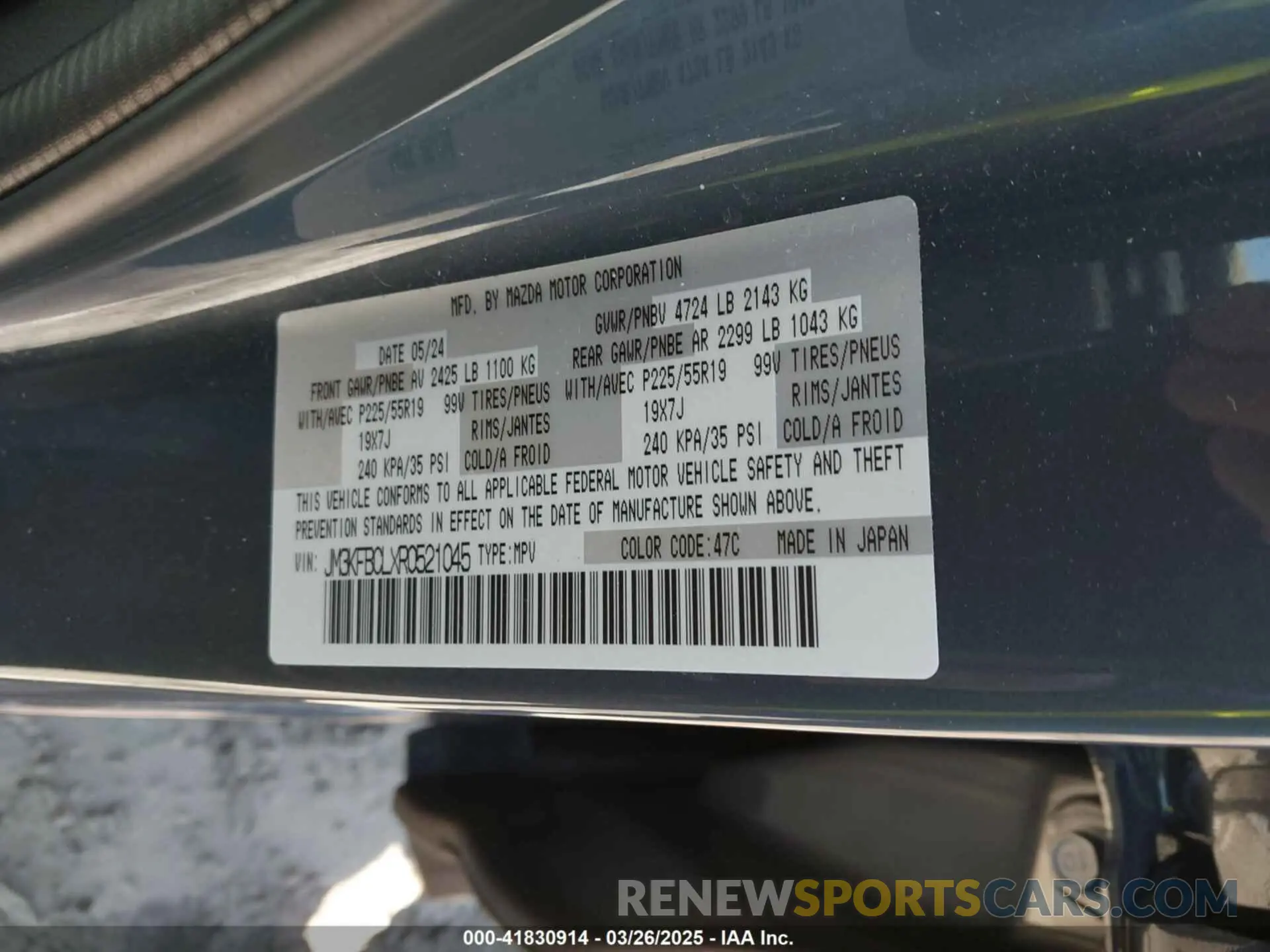 9 Фотография поврежденного автомобиля JM3KFBCLXR0521045 MAZDA CX-5 2024