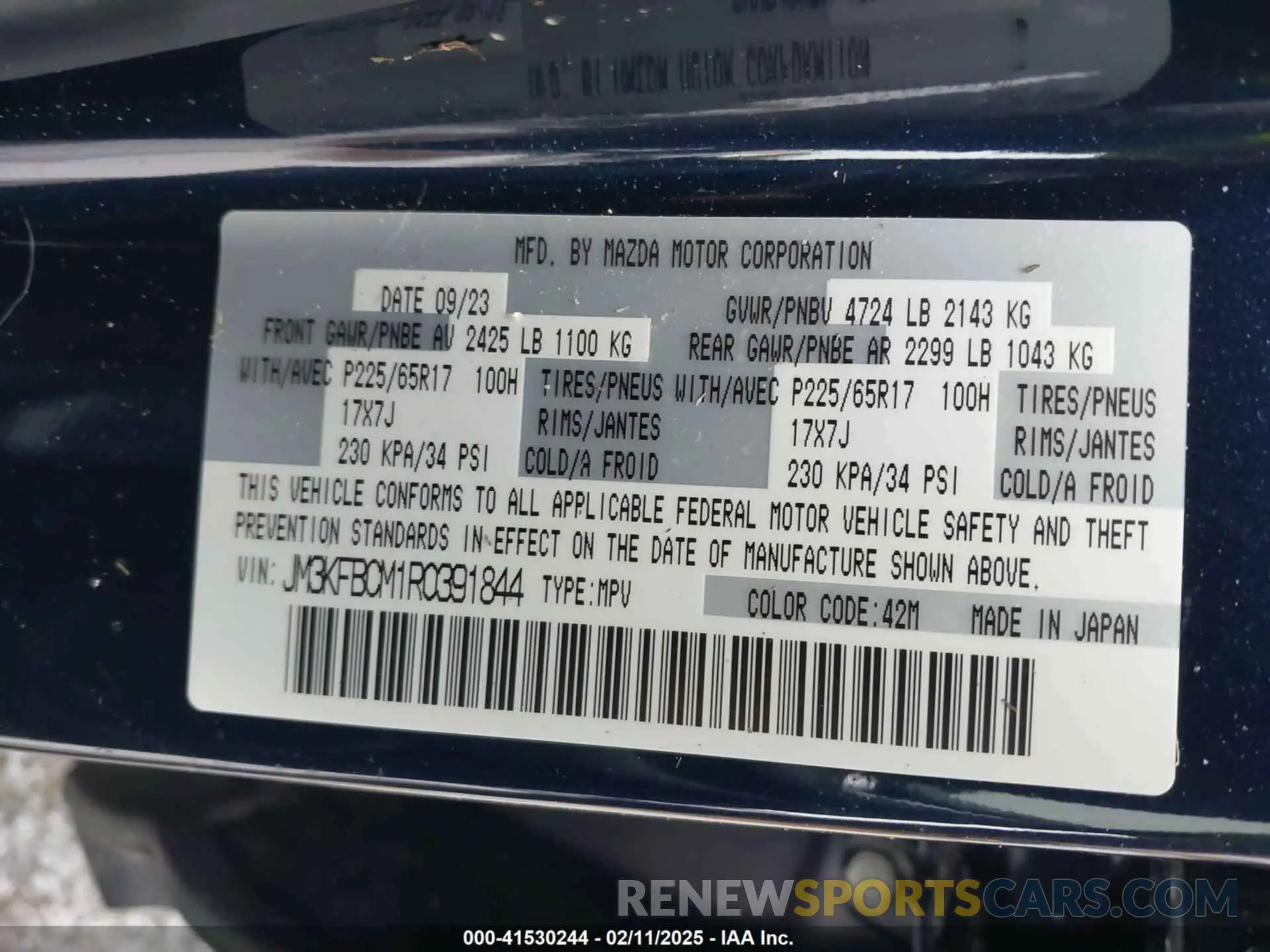 9 Фотография поврежденного автомобиля JM3KFBCM1R0391844 MAZDA CX-5 2024
