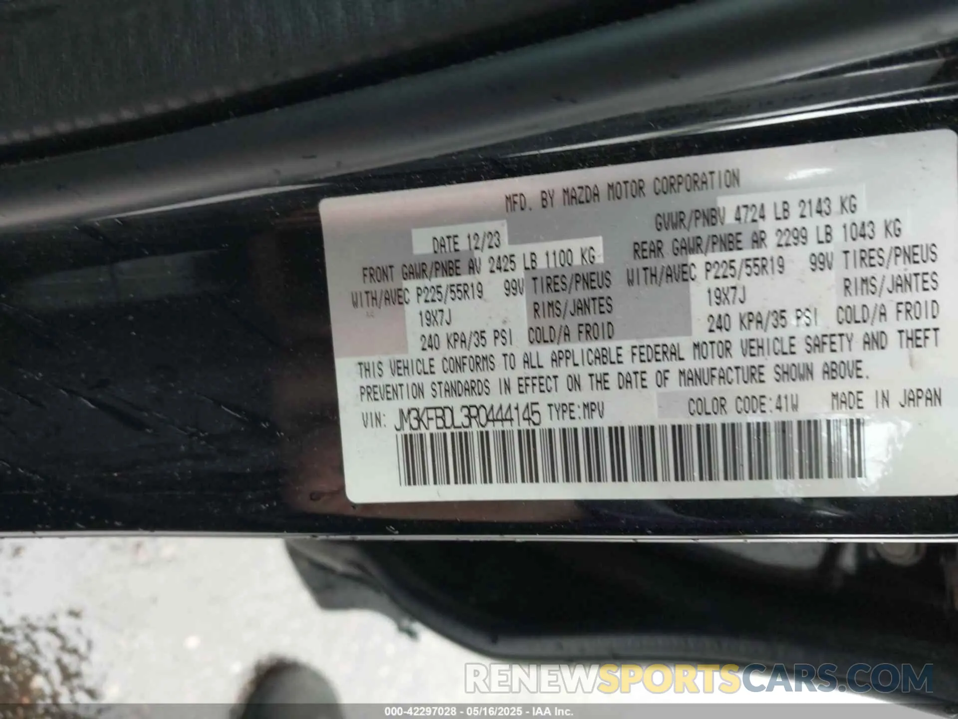 9 Photograph of a damaged car JM3KFBDL3R0444145 MAZDA CX-5 2024