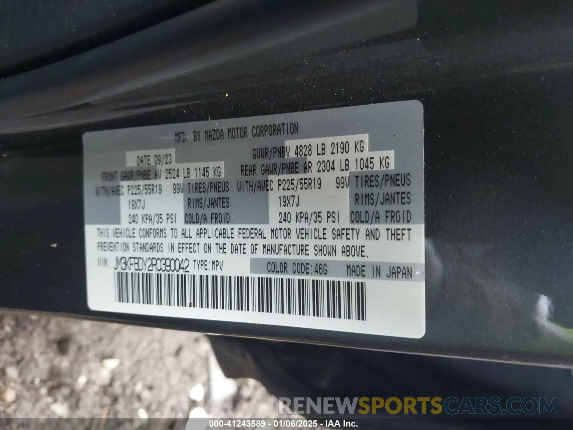 9 Фотография поврежденного автомобиля JM3KFBDY2R0390042 MAZDA CX-5 2024