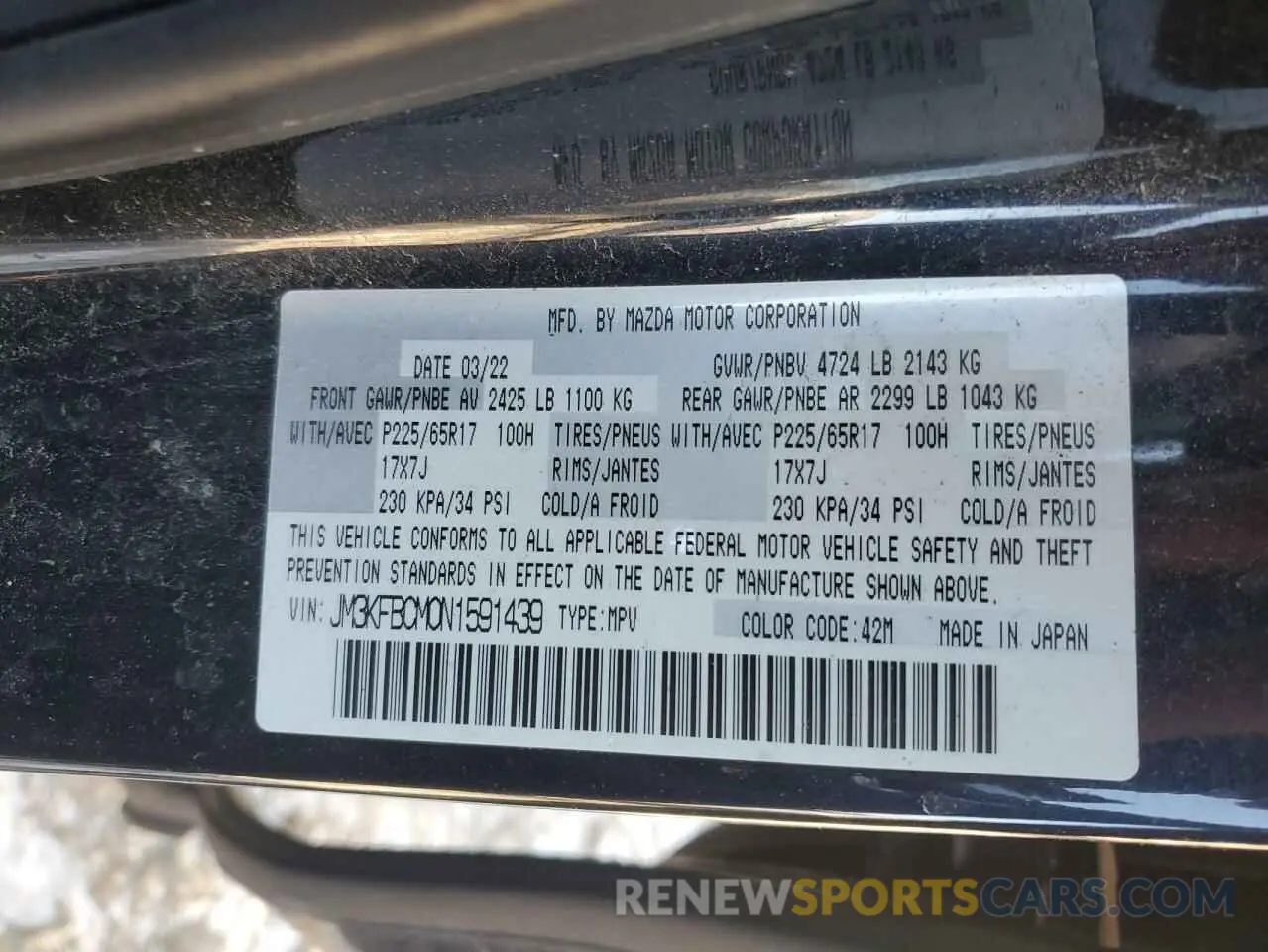 14 Photograph of a damaged car JM3KFBCM0N1591439 MAZDA CX-5 PREFE 2022
