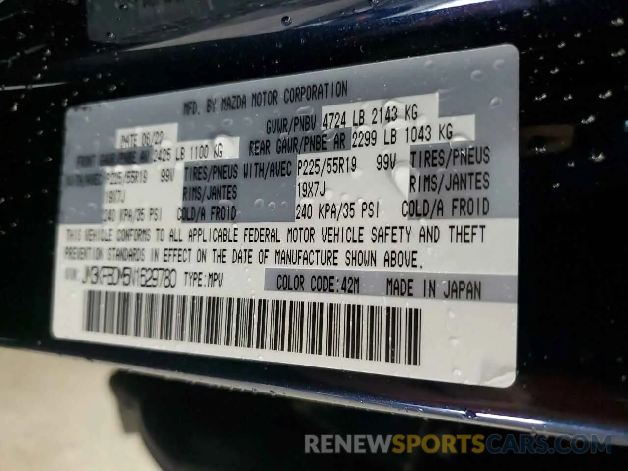 13 Фотография поврежденного автомобиля JM3KFBDM5N1629780 MAZDA CX-5 PREMI 2022