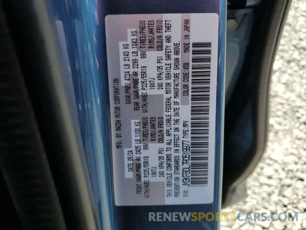 13 Фотография поврежденного автомобиля JM3KFBDL7R0519977 MAZDA CX-5 PREMI 2024
